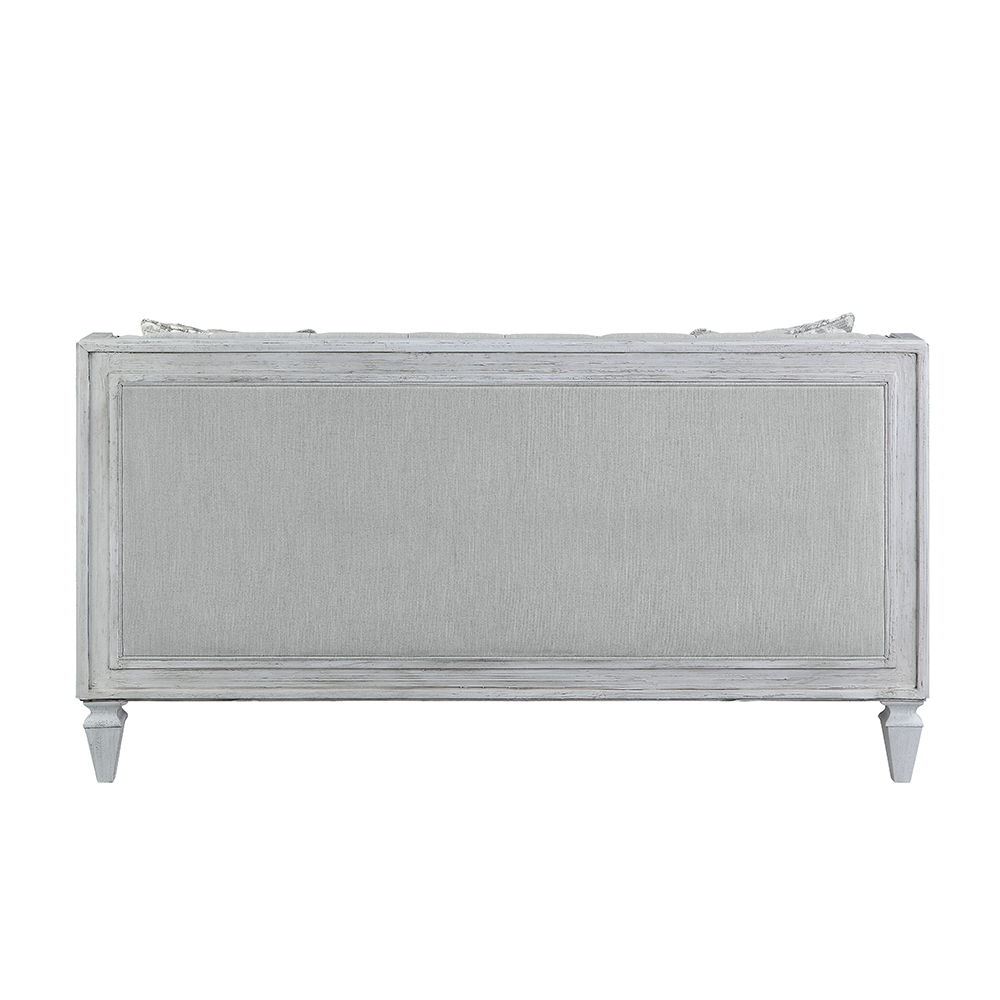 Katia - Loveseat With 2 Pillows - Light Gray Linen & Weathered White, light gray, view 2
