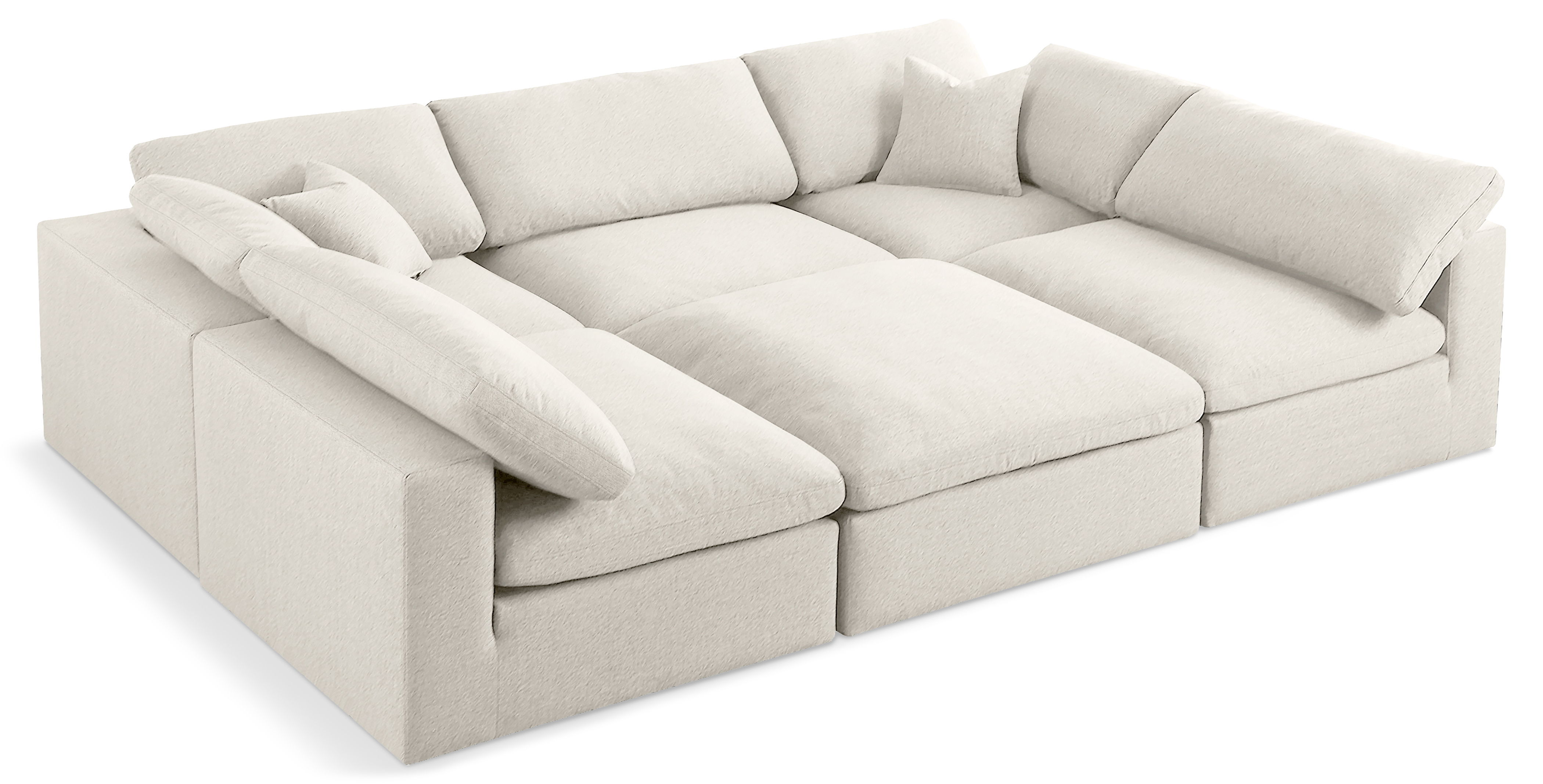 Serene - 6 Piece Modular Sectional - Cream