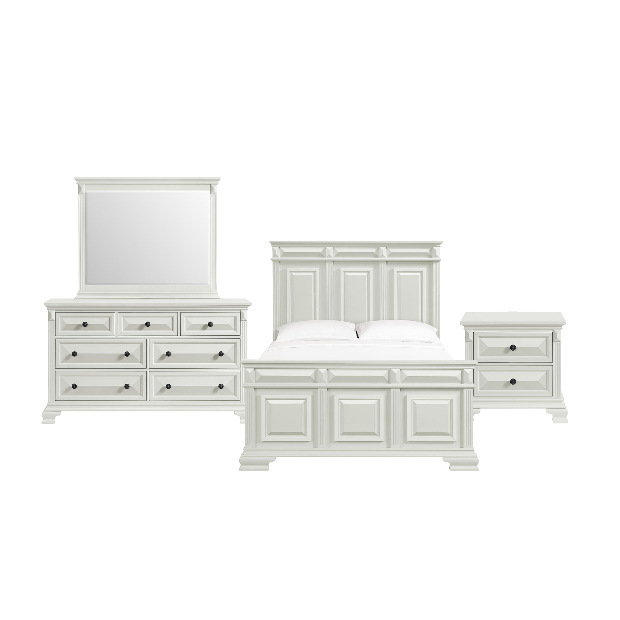 Queen · 4 Pc · Bedroom Set With Queen Panel Bed