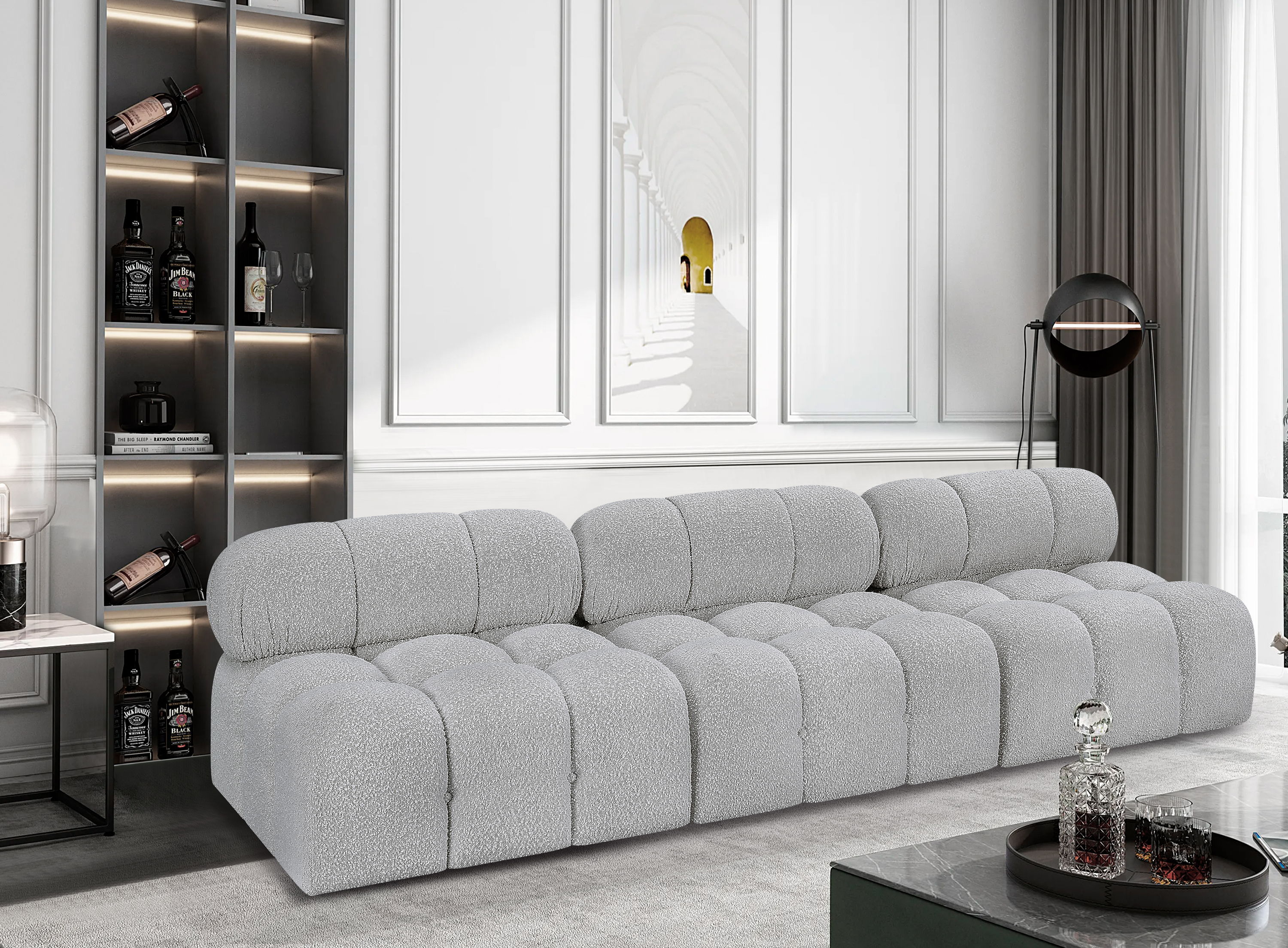 Ames - 3 Piece Modular Armless Sofa - Gray