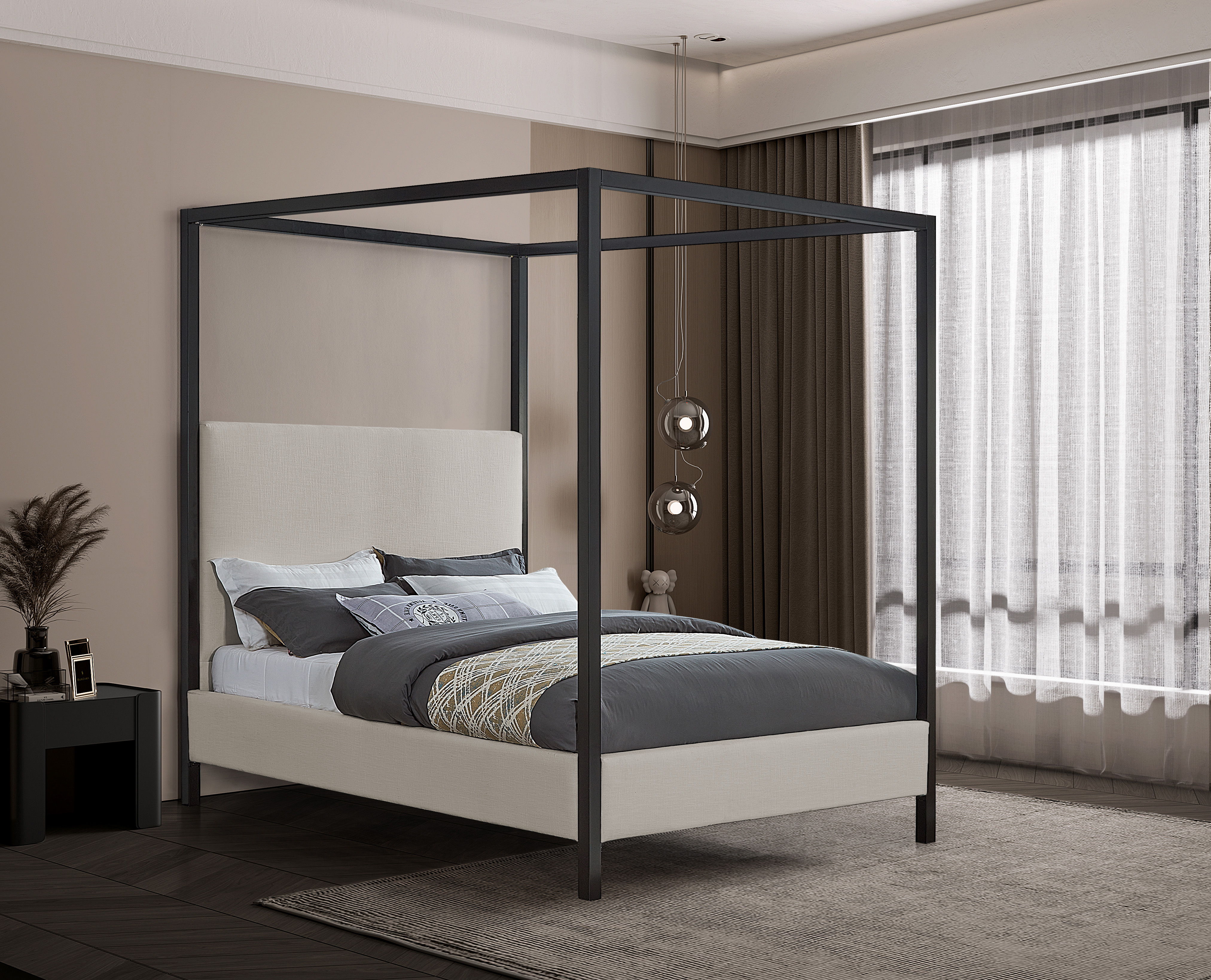James - Queen Bed - Beige