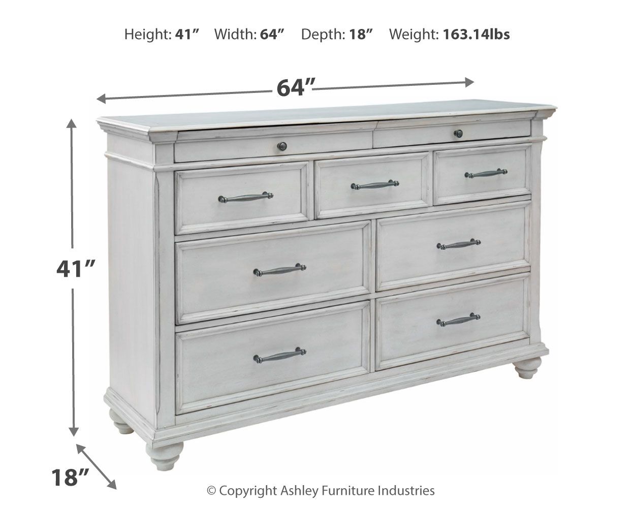 Ashley Furniture Kanwyn - Dresser - Whitewash - Image 4