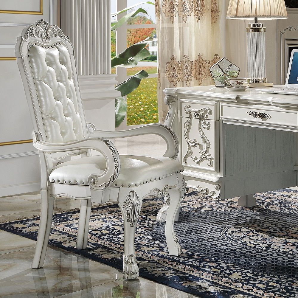 Dresden - Executive Office Chair - Synthetic Leather & Bone White, white