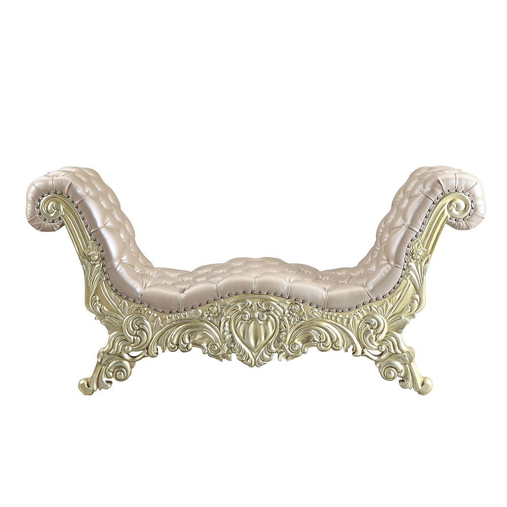 Vatican - Bench - Synthetic Leather, Light Gold & Champagne Silver, beige, view 5