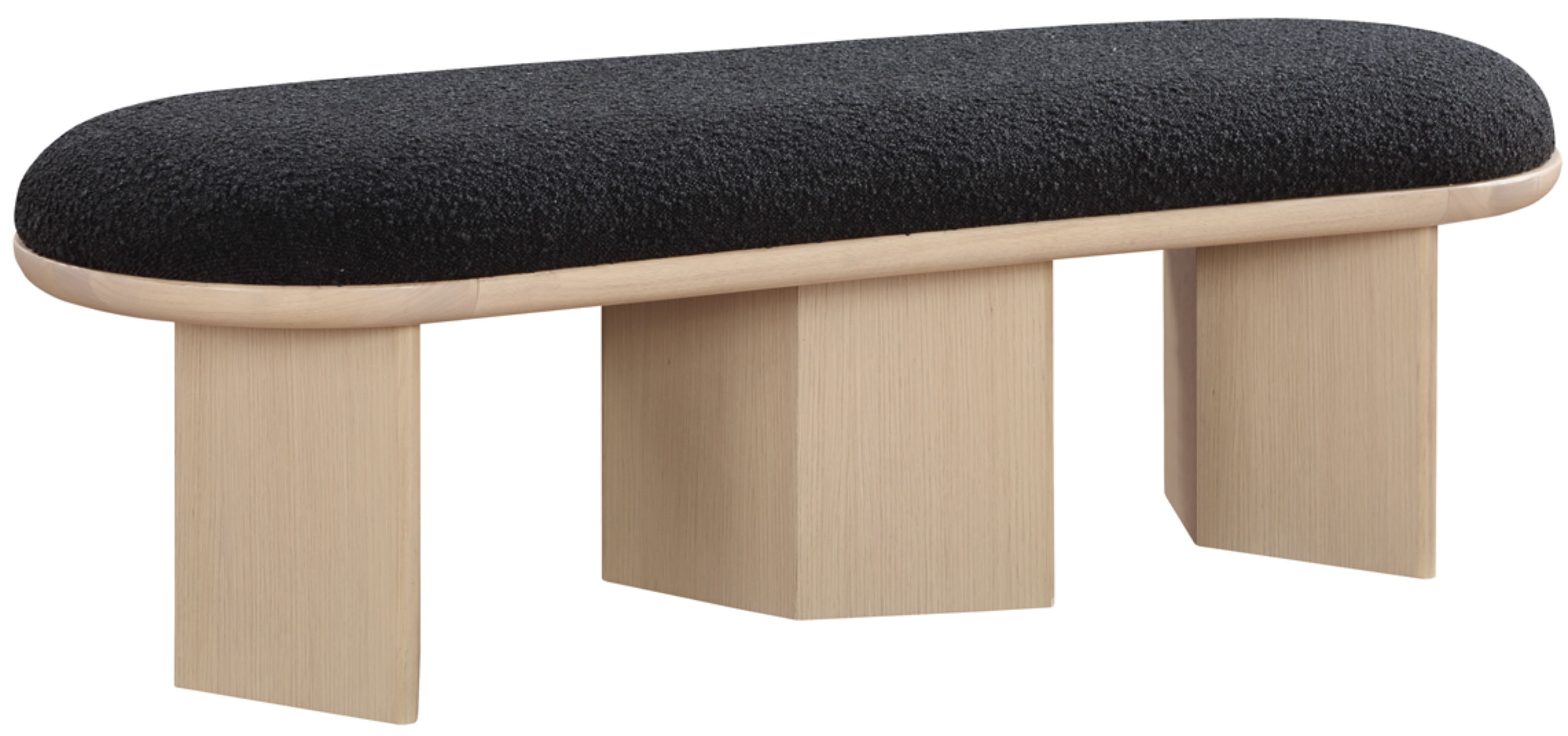 Wilshire - Bench With Natural Base - Black