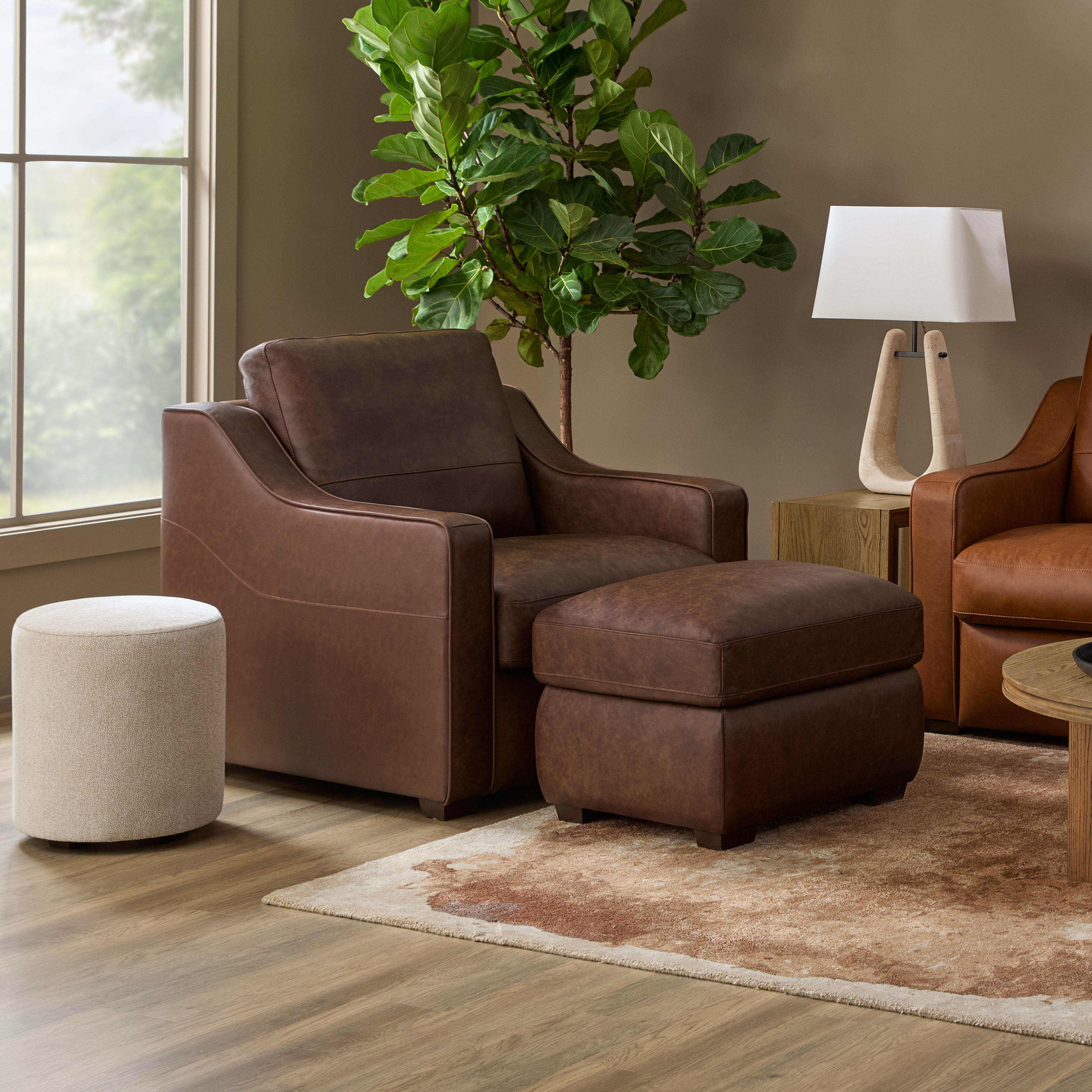 Hudson - Ottoman For Living Room - Dark Brown, dark brown, view 4