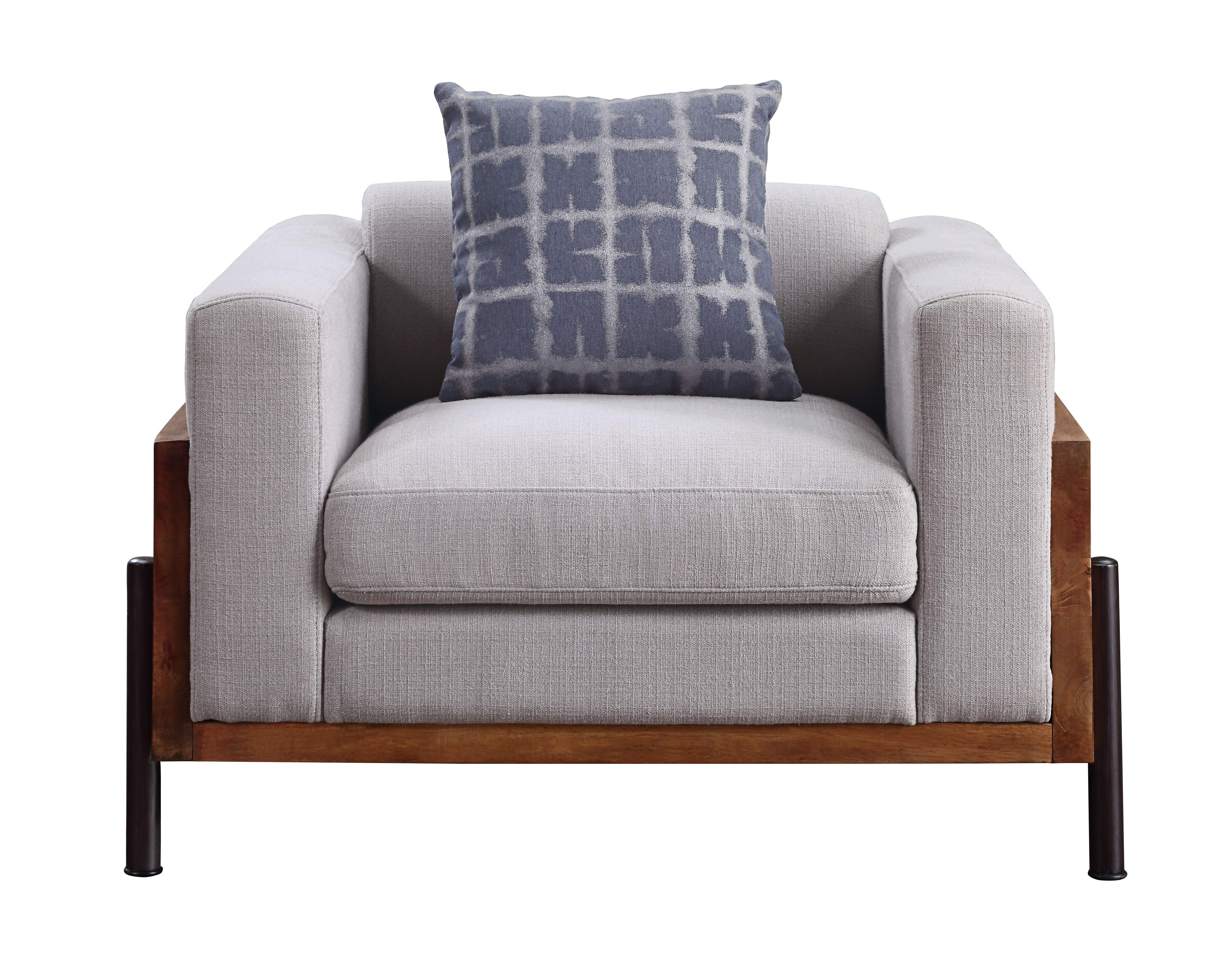 Pelton - Chair With Pillow - Fabric & Walnut, dark brown, view 2