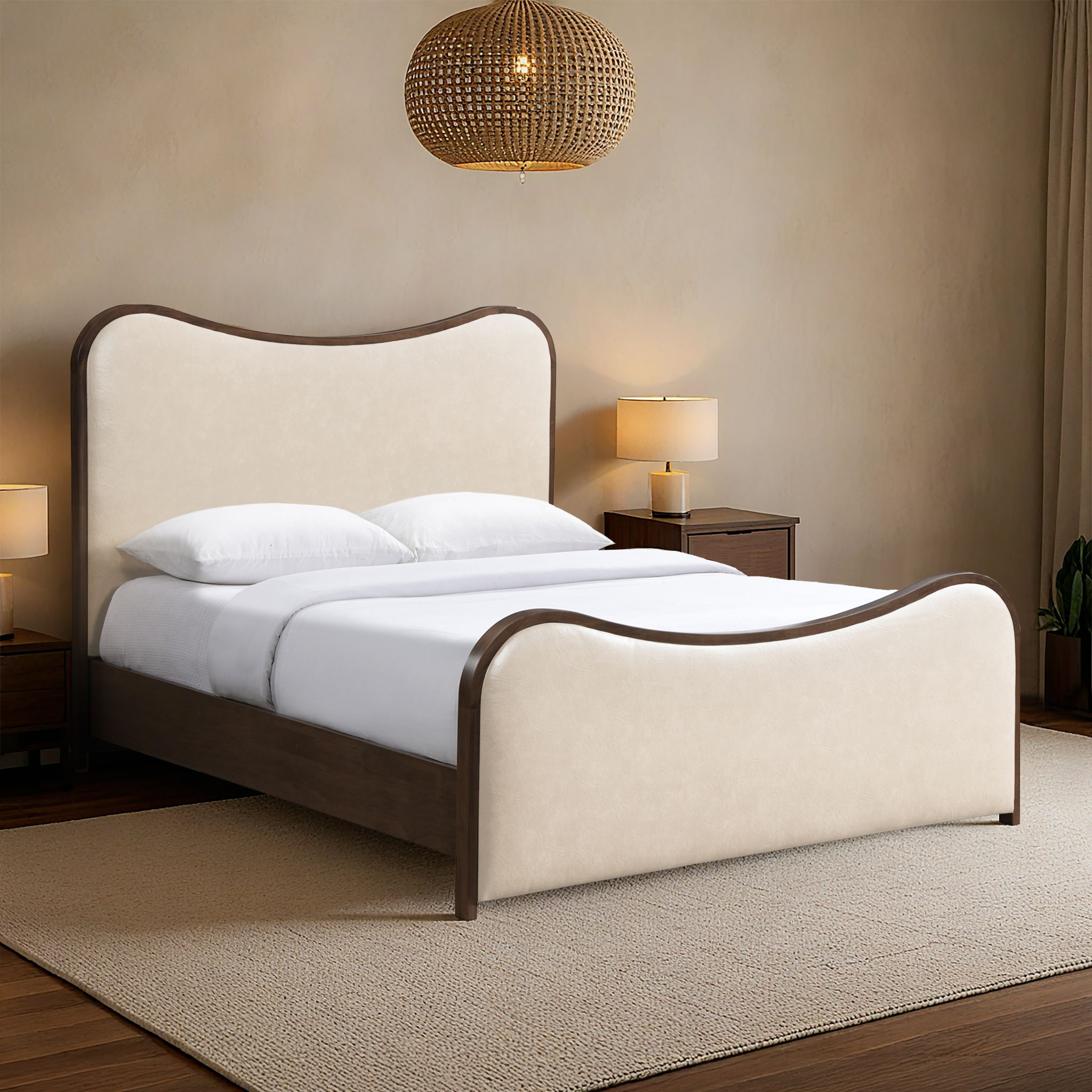 Arvada - Upholstered King Bed - Cream