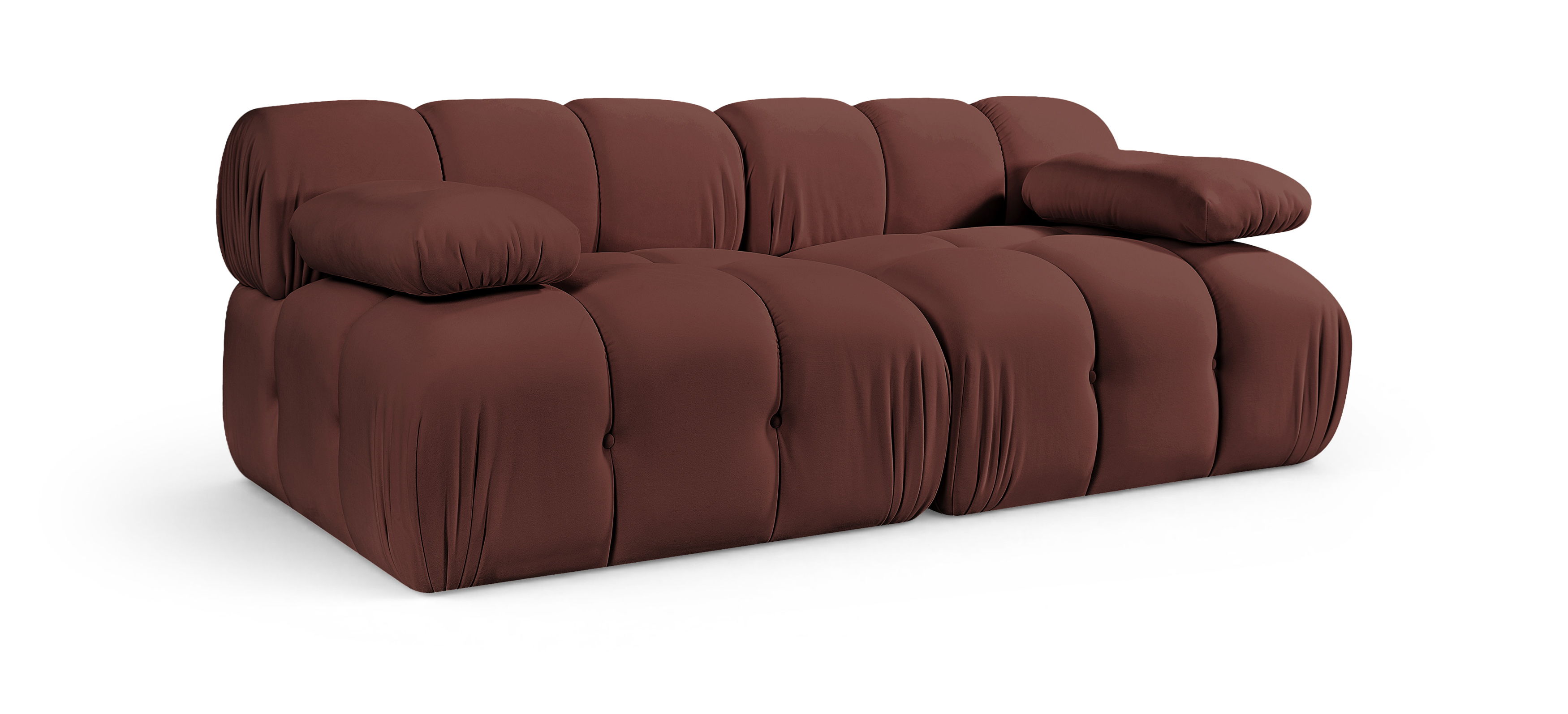 Orin - Velvet Performance Fabric Upholstered 2 Piece Modular Sofa - Rose