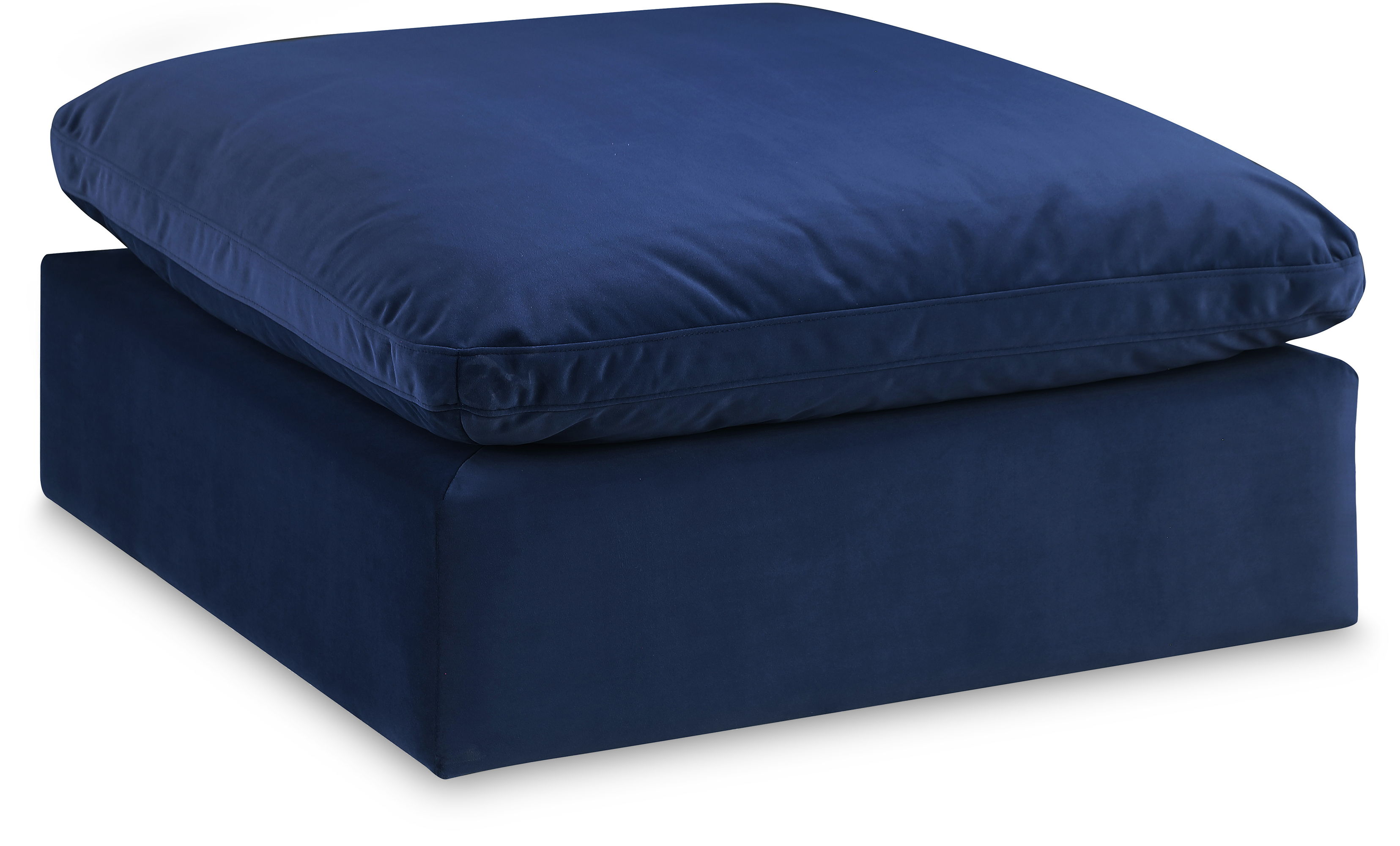 Comfy - Velvet Ottoman - Navy