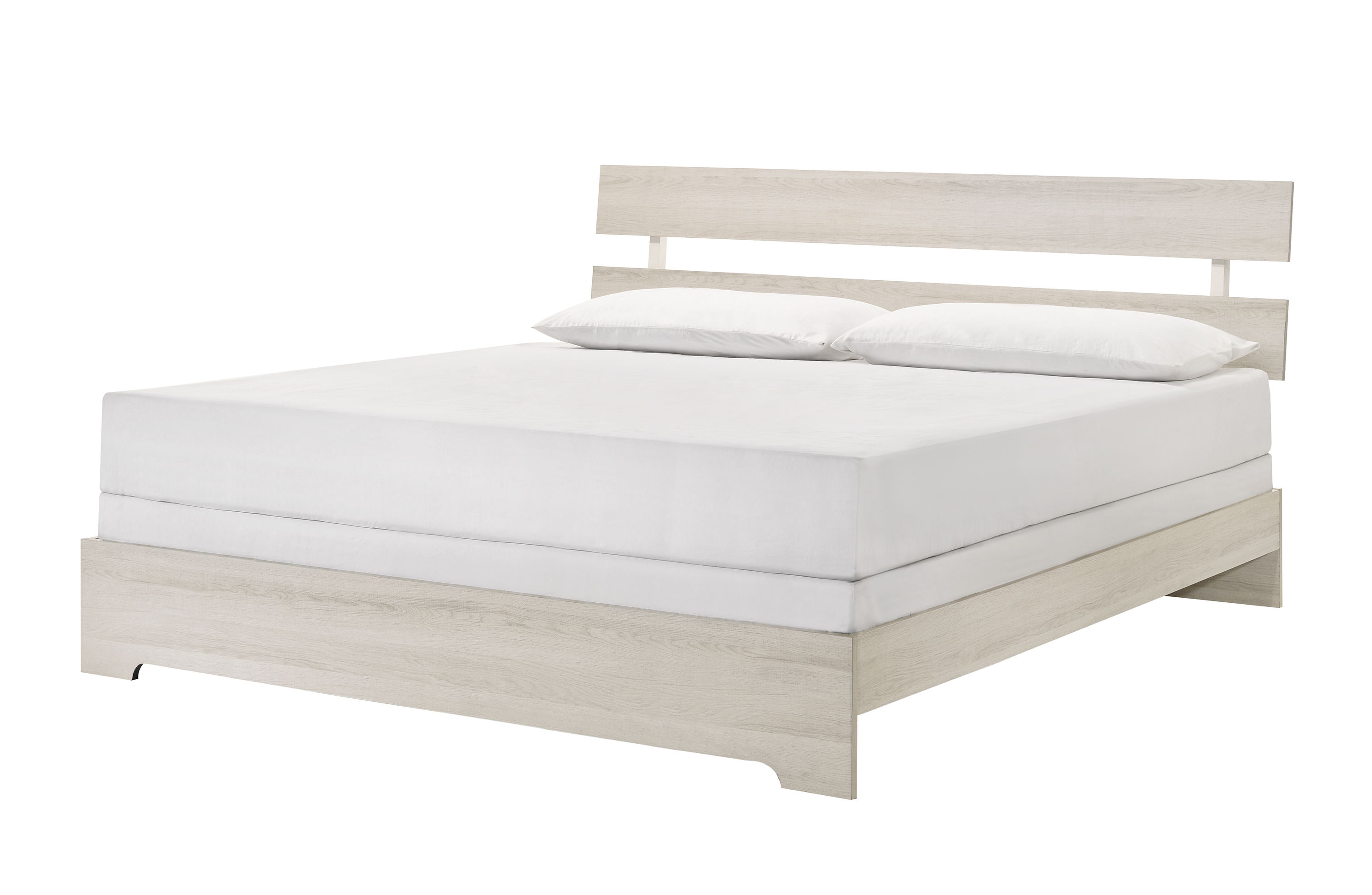 Atticus - King Platform Bed In One Box - White Image