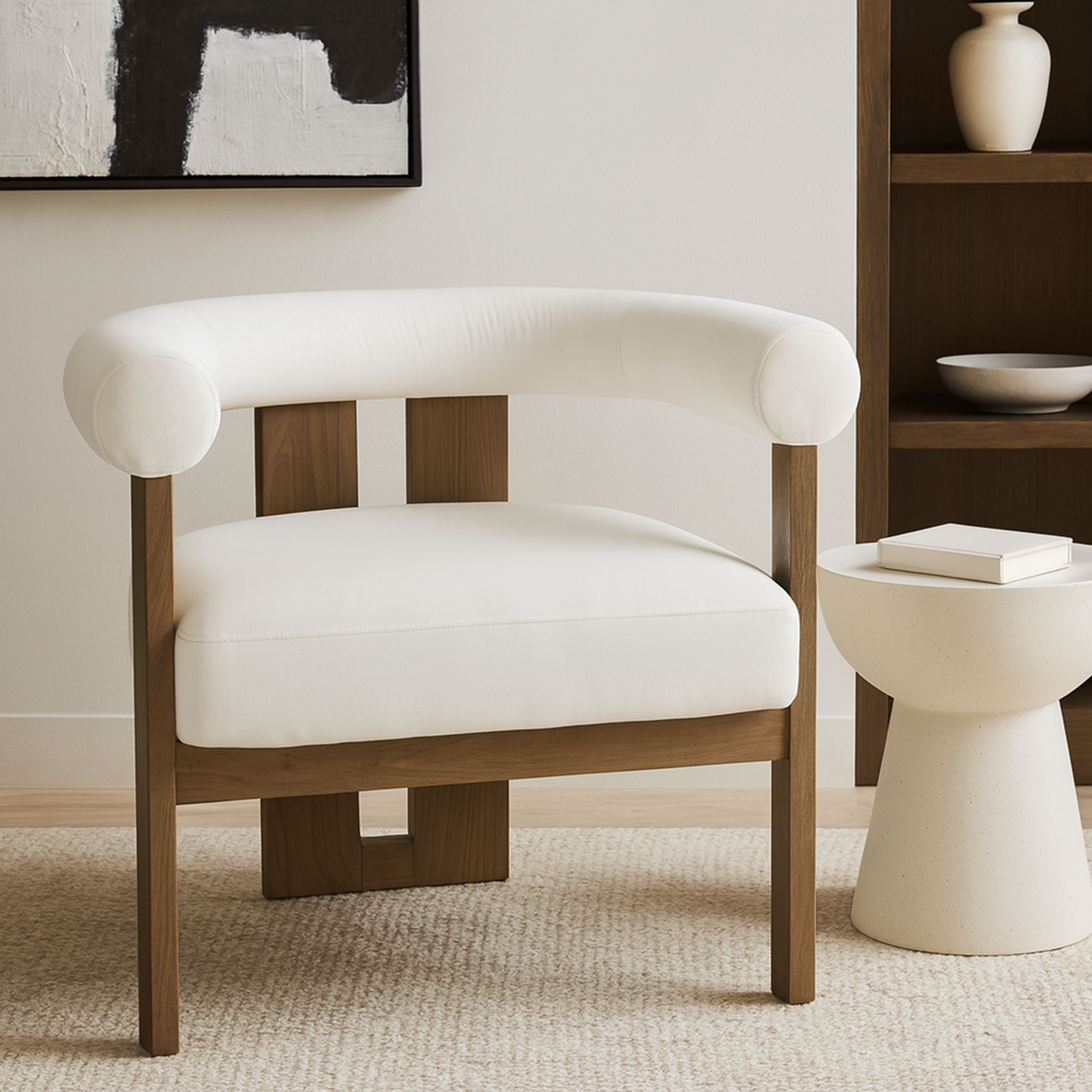 Arienzo - Performance Fabric Upholstered Accent Chair - Cream
