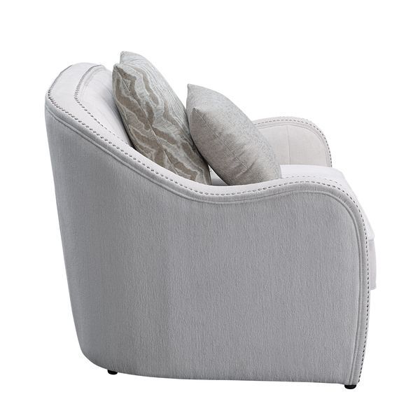 Mahler - Loveseat With 4 Pillows - Beige Linen, beige, view 3