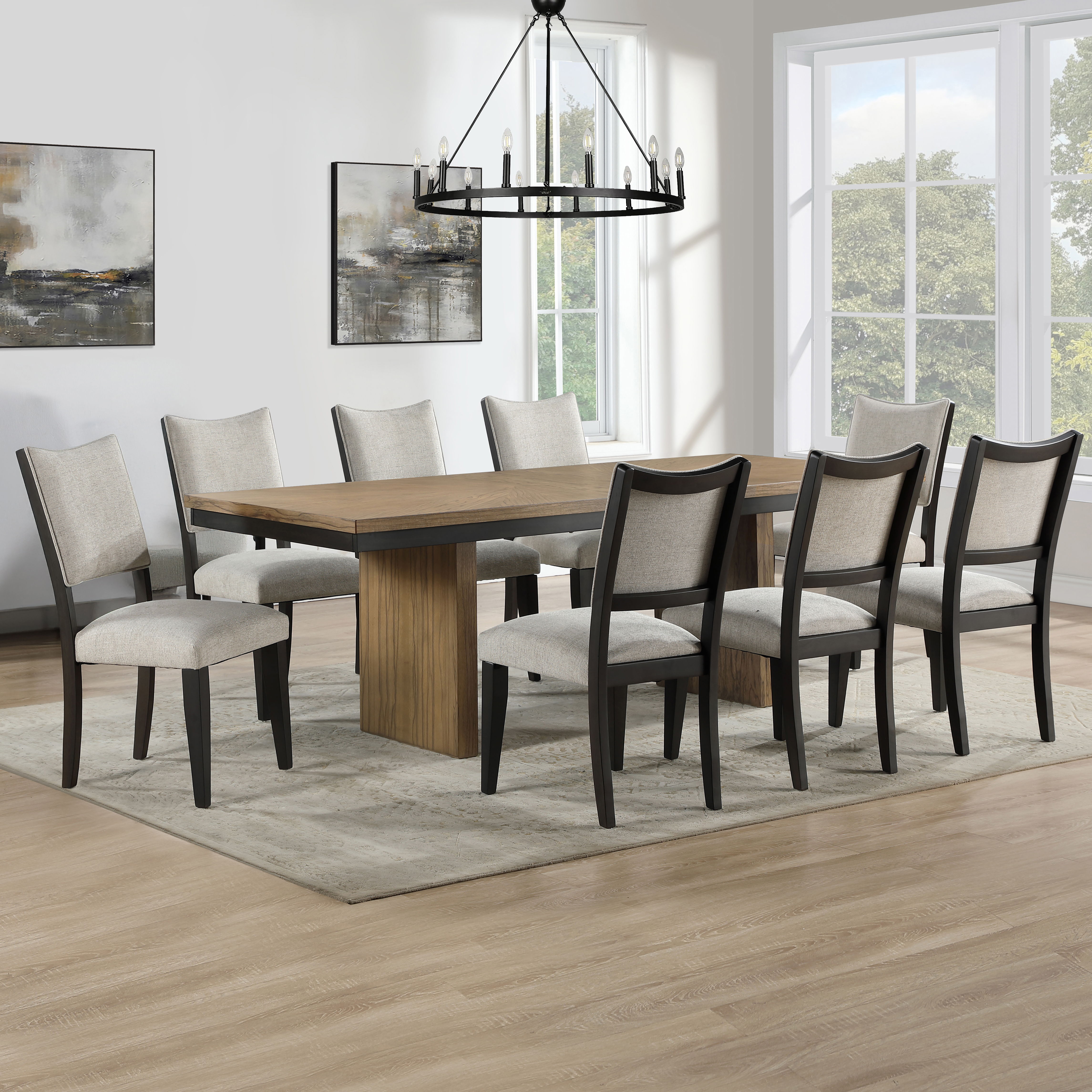 Roatan - 9 Piece Dining Set - Brown / Gray