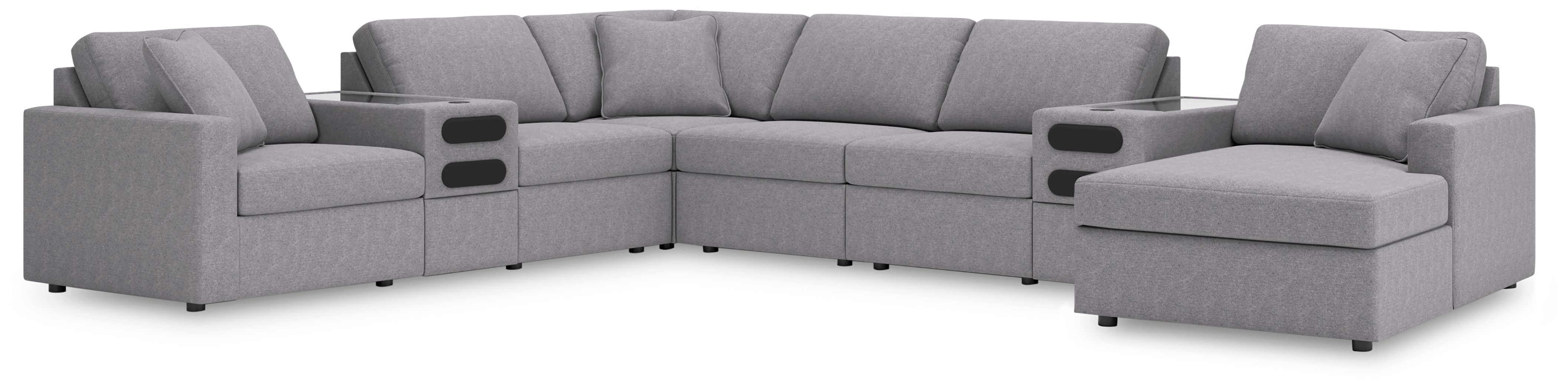 8 Pc · Sectional With Audio System And Raf Corner Chaise