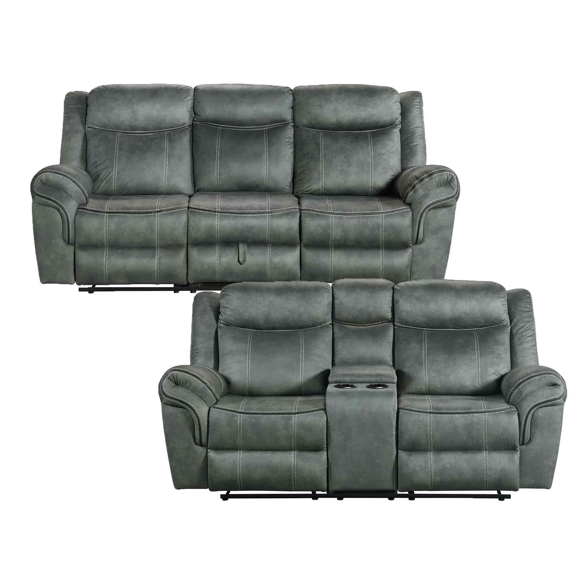 Sorrento - 2 Piece Living Room Set Sofa & Loveseat - Charcoal