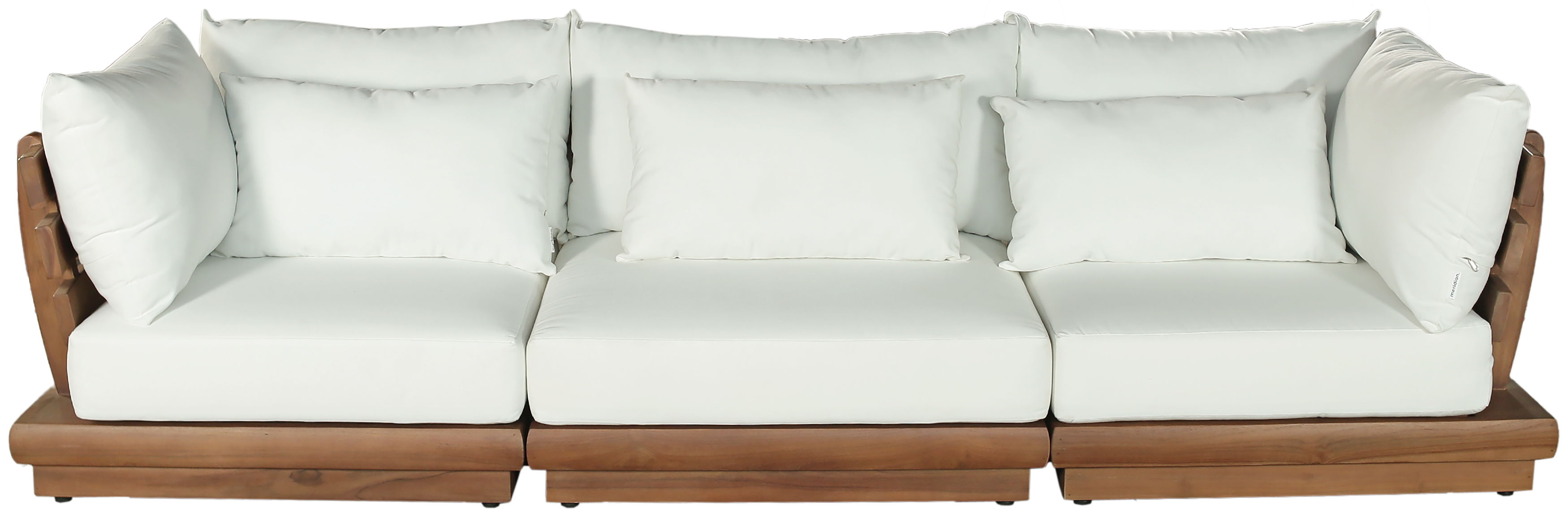 Mirella - 3 Piece Water Resistant Fabric 113" Outdoor Patio Modular Sofa - Off-White