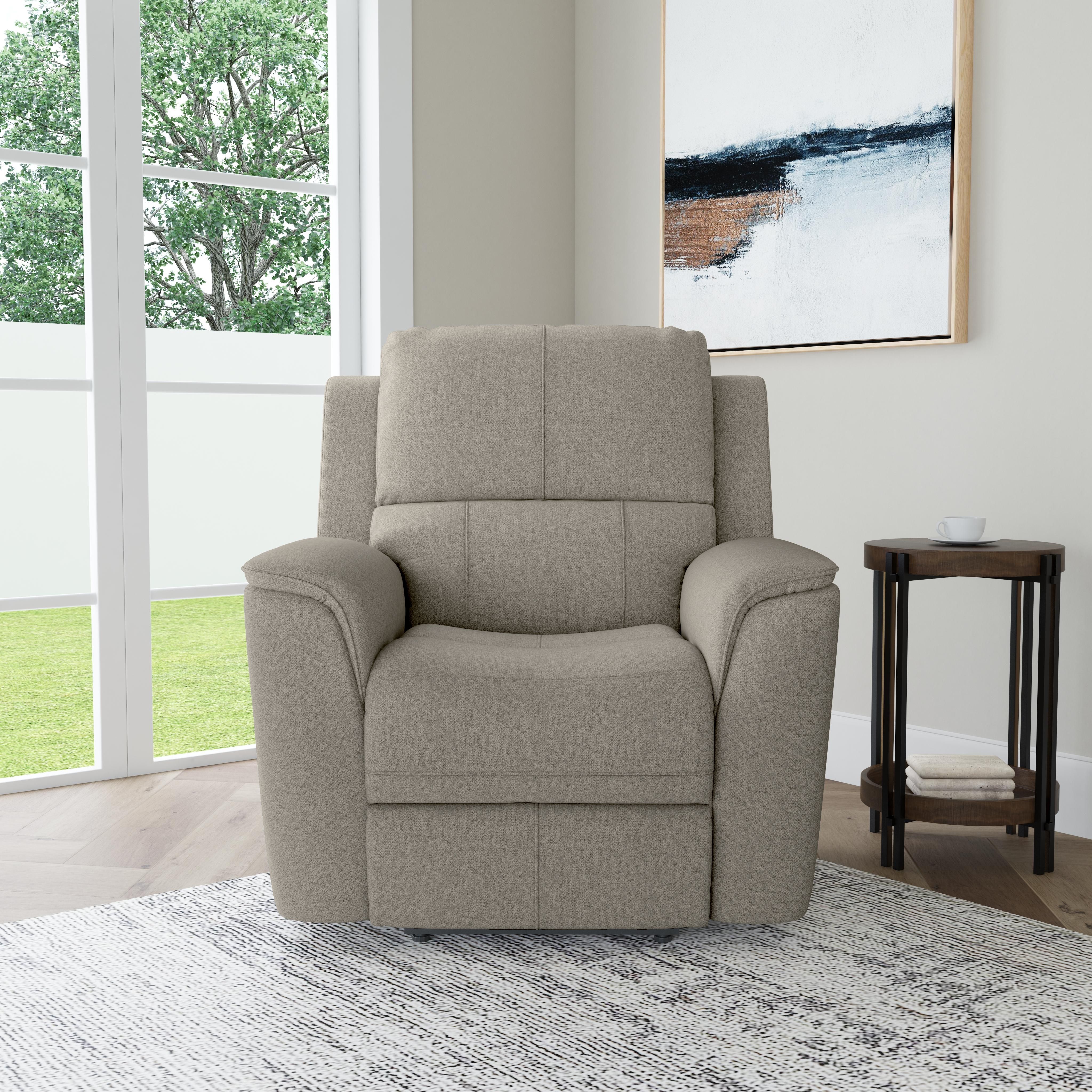 Henry - Power Recliner With Power Headrest & Lumbar - Fog, gray, view 6