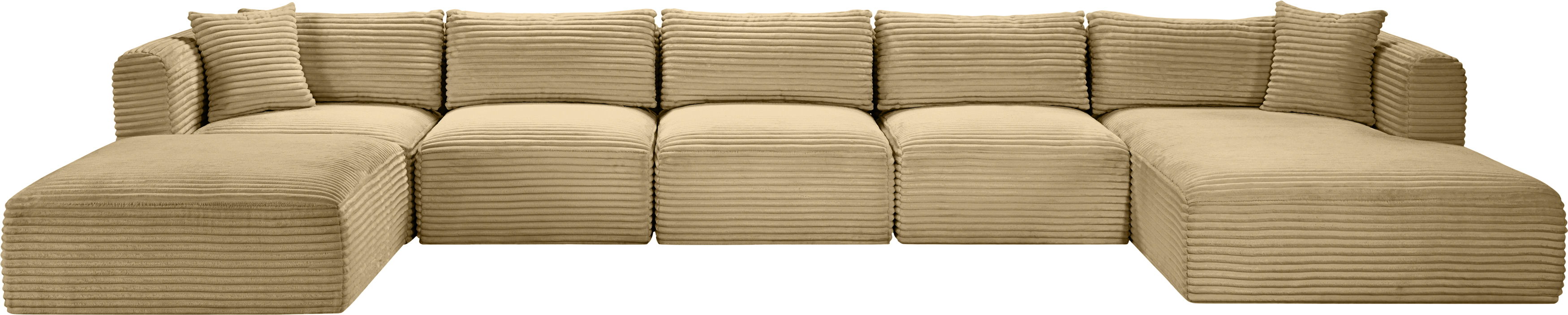 Shaggy - 6 Piece Modular Sectional With Chaise And Ottoman - Camel