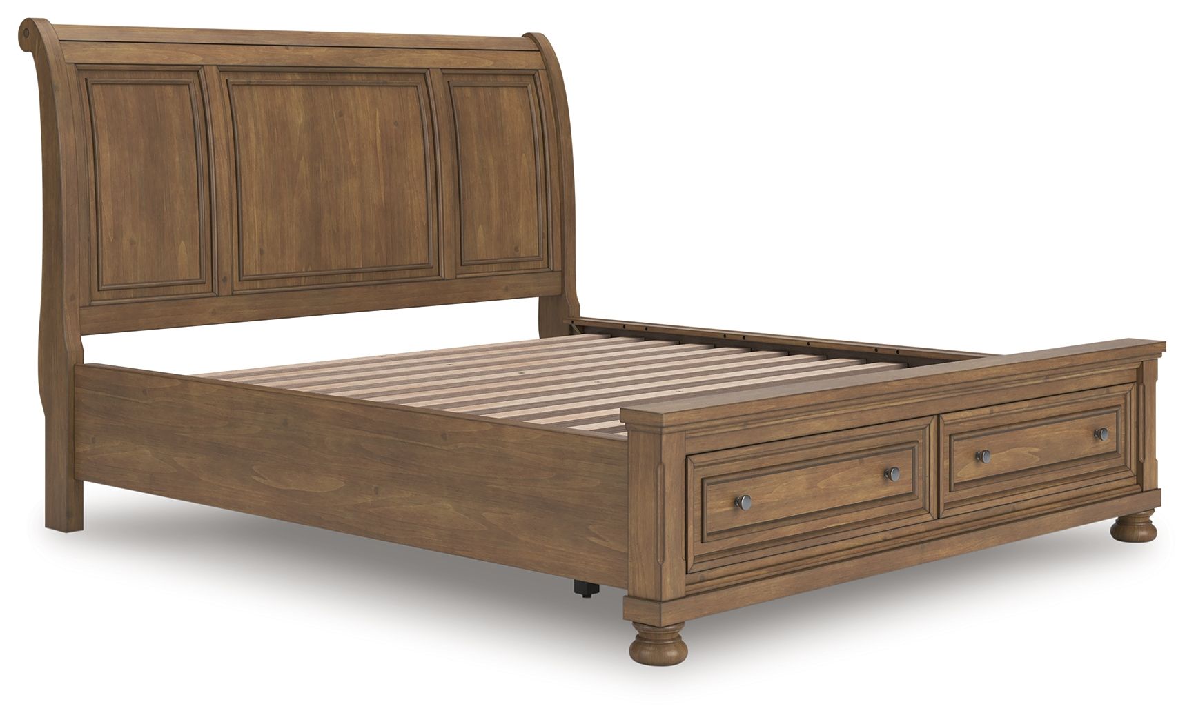 Ashley Furniture Feddinger - California King Storage Sleigh Bed - Medium Brown - Image 4