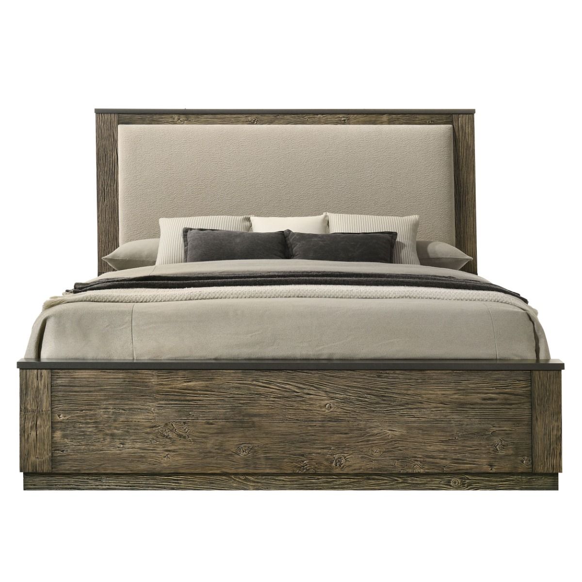 Lance - Queen Bed - Beige / Tree Bark, beige, view 4