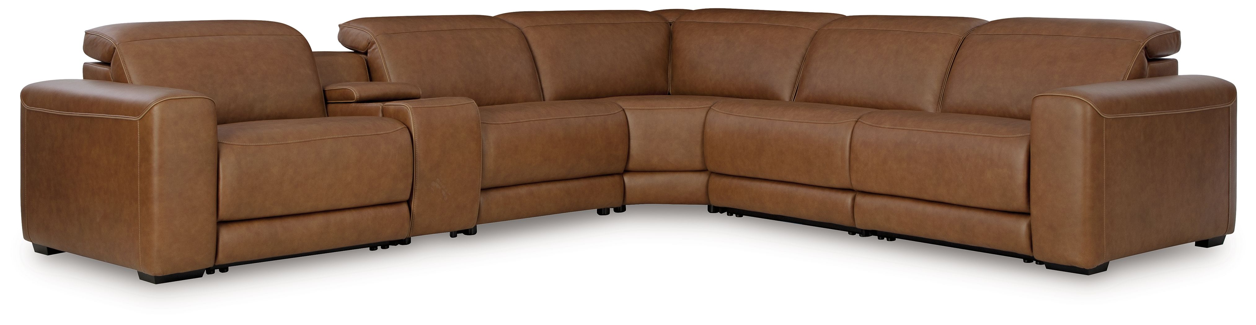 6 Pc · Power Reclining Sectional With Console And Armless Chair With Manual Headrest