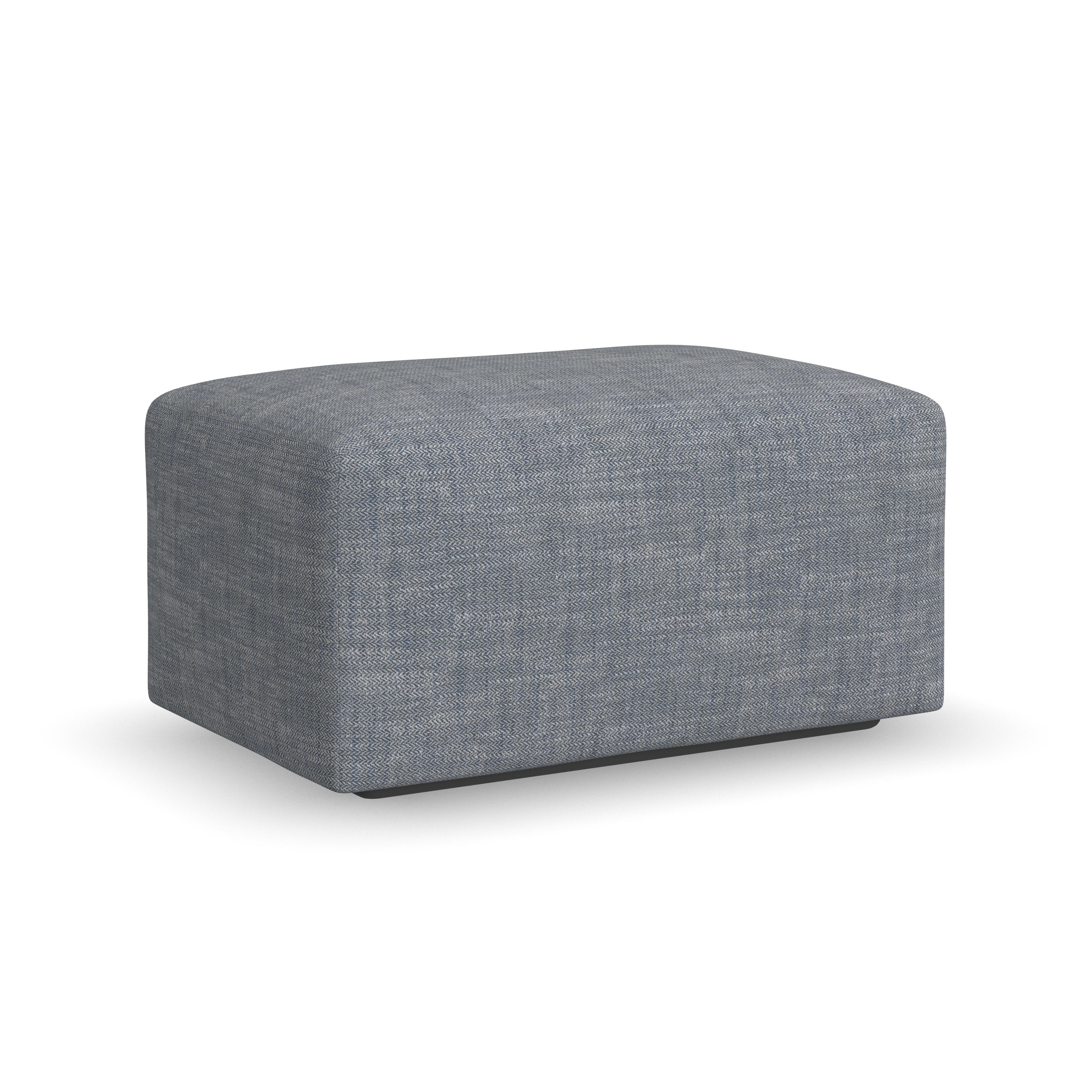 Dawson - Fabric Stationary Ottoman, dark brown, view 2