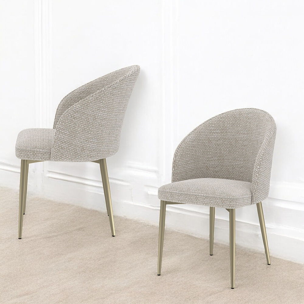 Cora - Side Chair (Set of 2) - Champange Fabric, beige, view 4