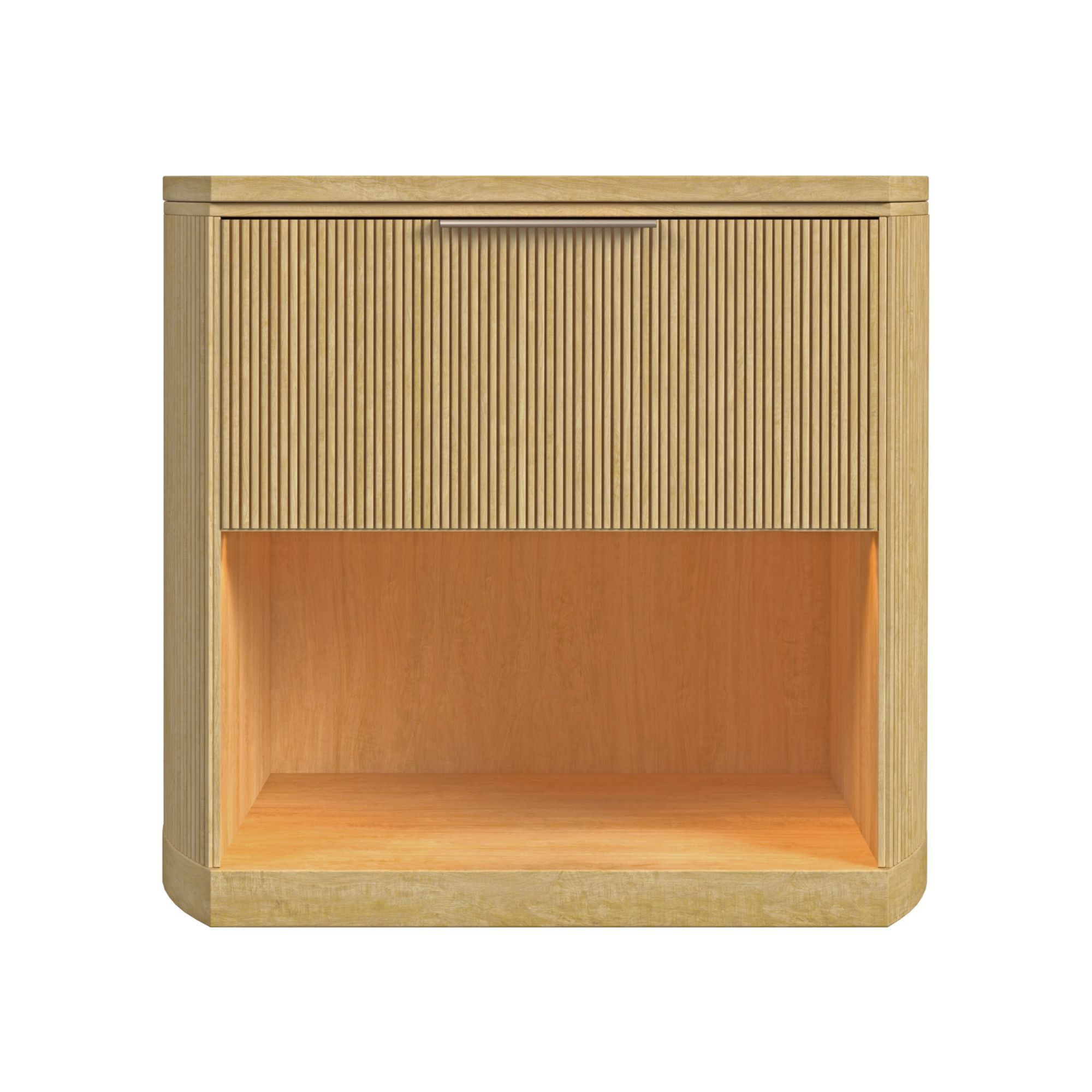 Sylvie - 1-Drawer Nightstand With Touch Light - Natural