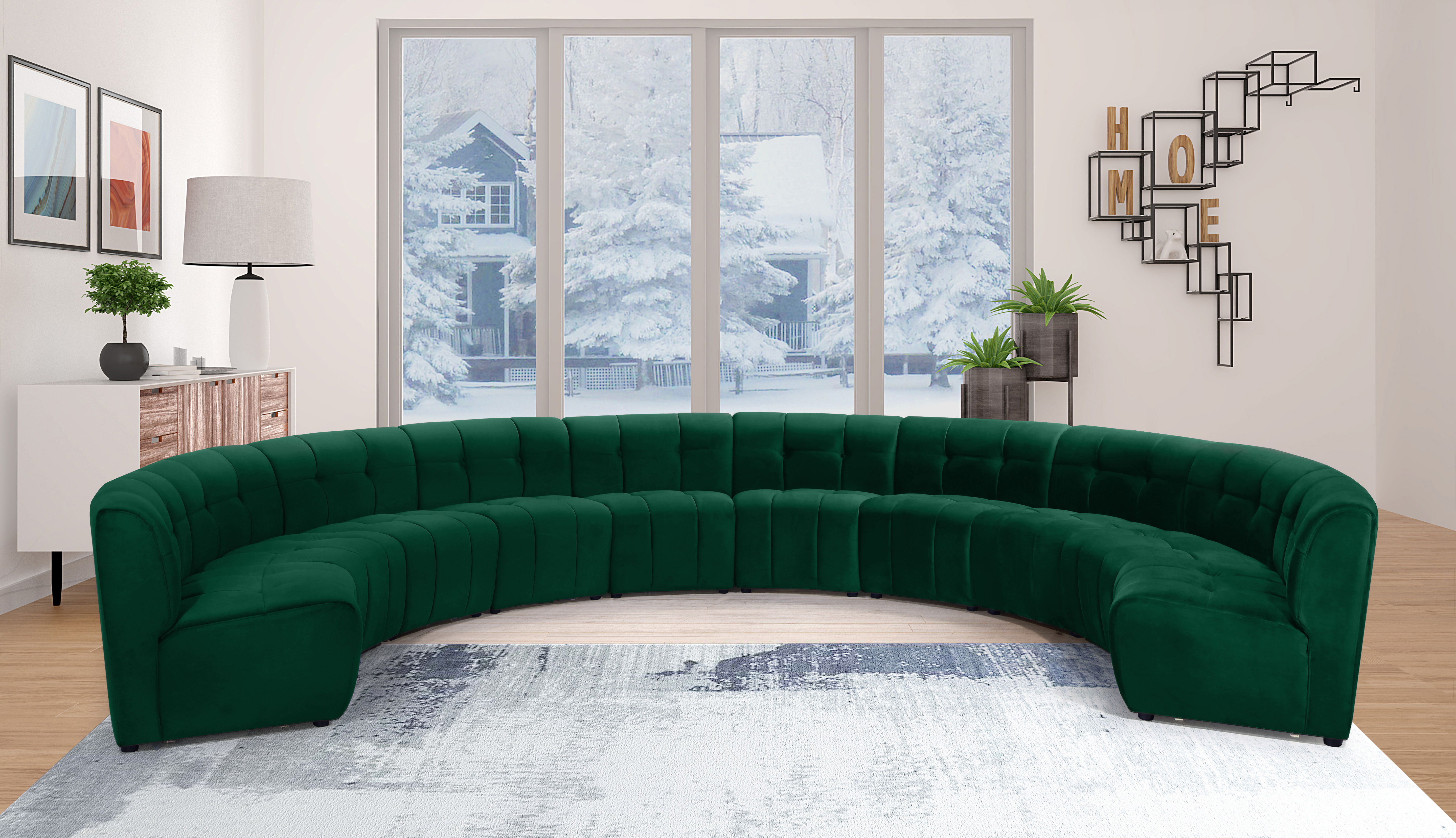 Limitless - 10 Piece Modular Sectional - Green