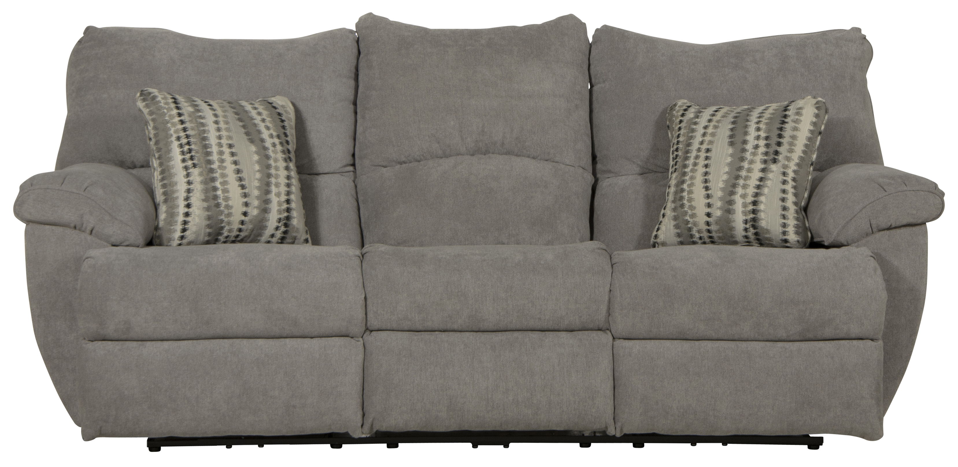 Sadler - Power Lay Flat Reclining Sofa With Drop Down Table - Mica