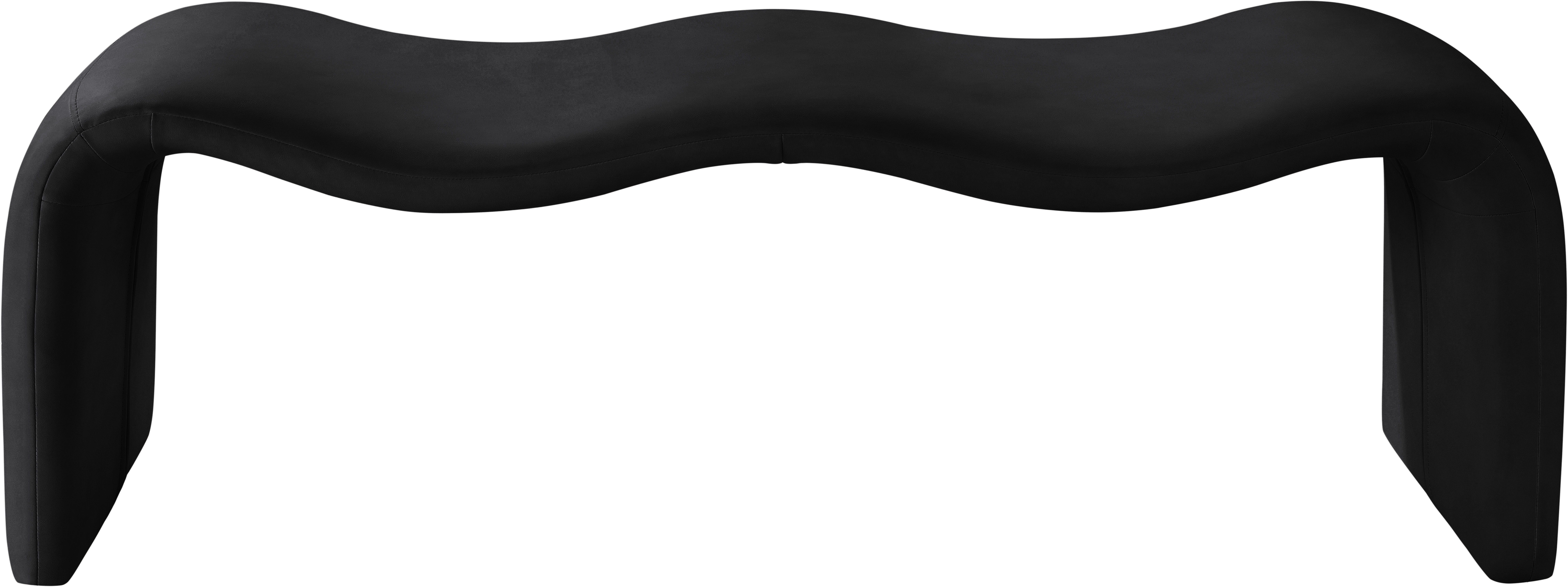 Willow - Faux Leather Bench - Black