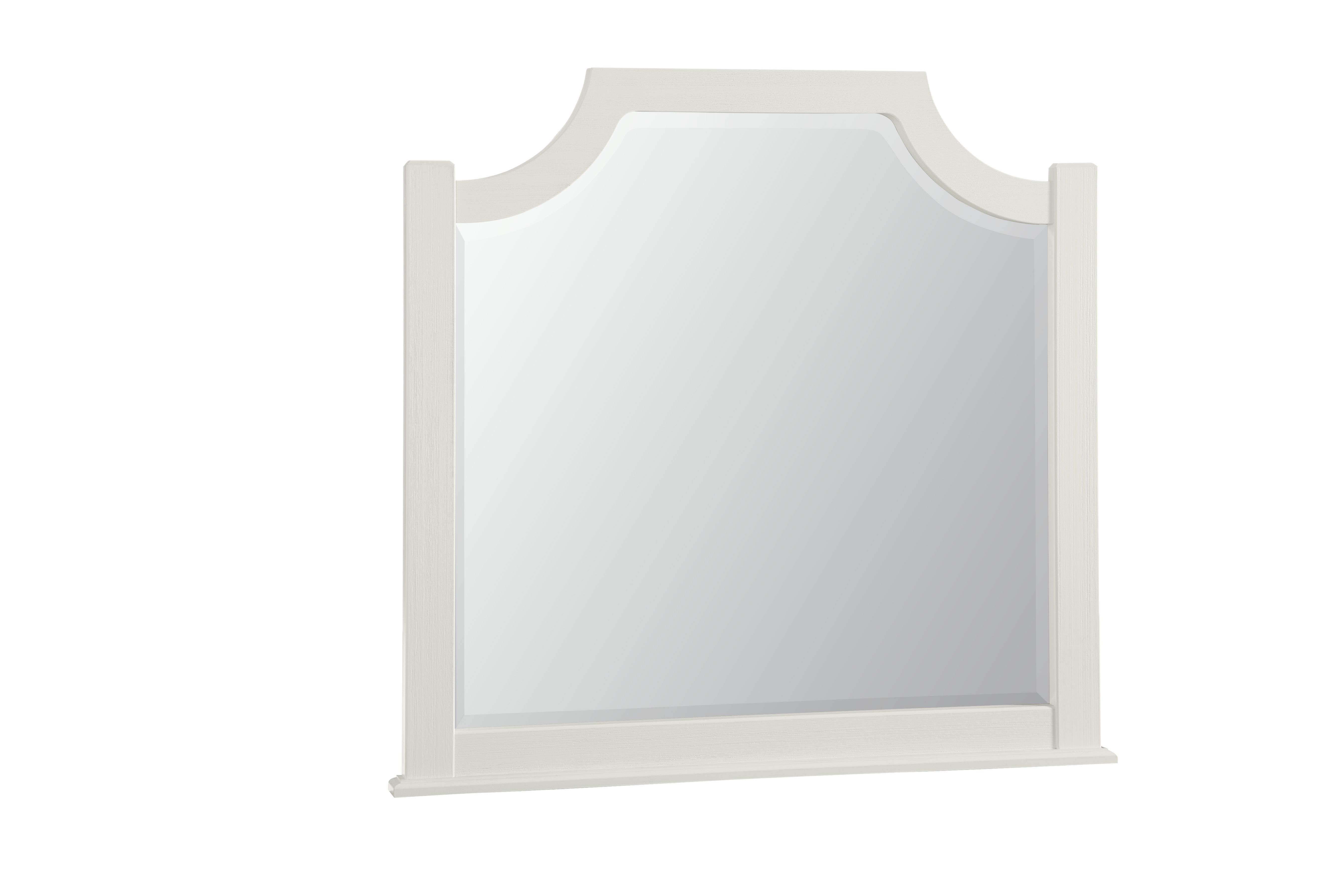 Vaughan-Bassett Maple Road - Scalloped Mirror With Beveled Glass - Soft White