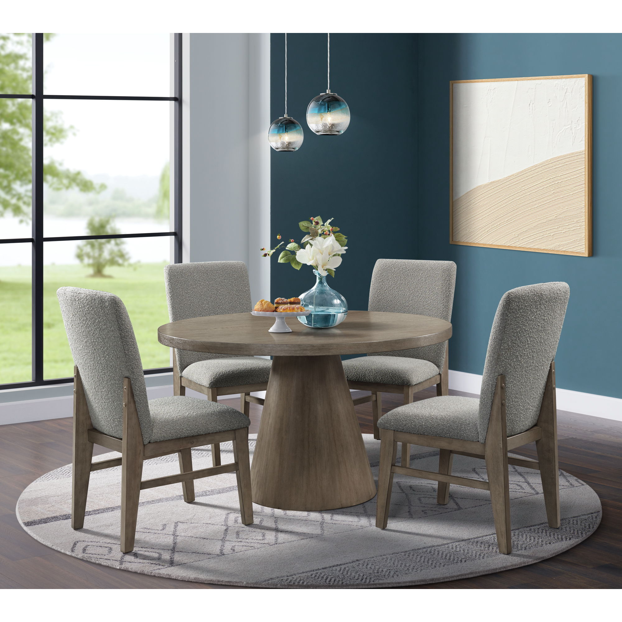 Portland - Round Dining Table - Gray