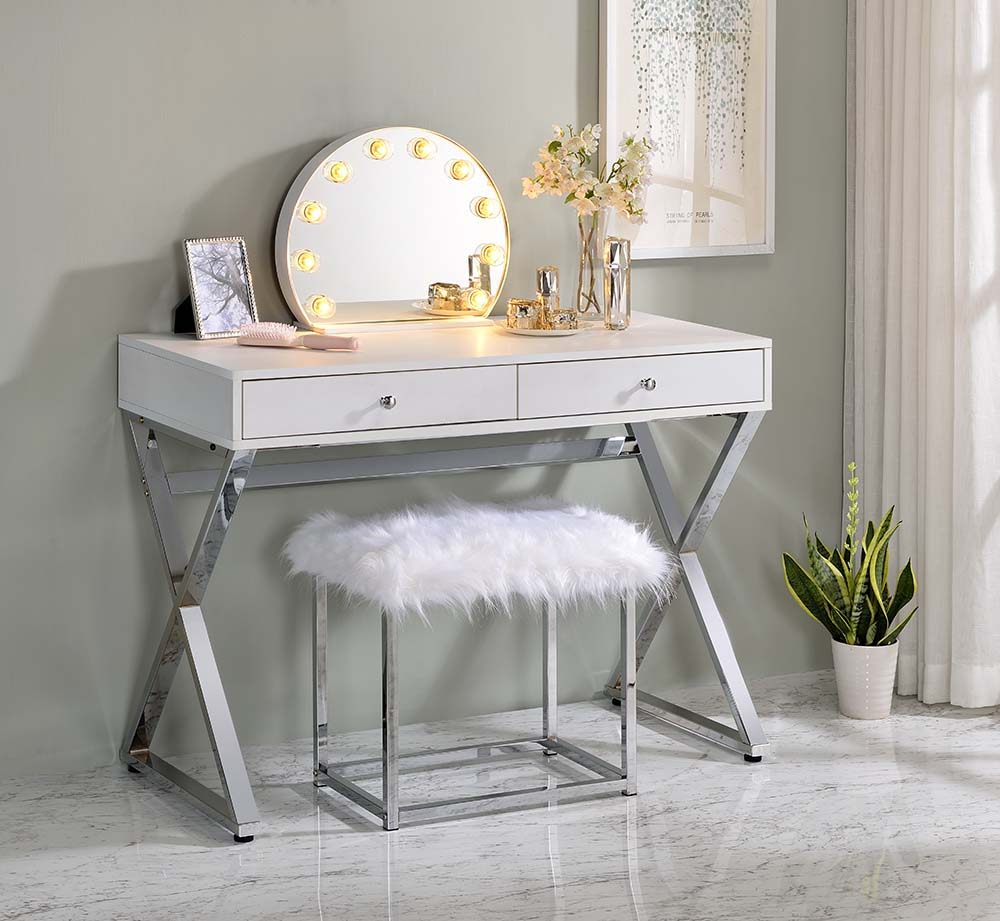 Alma - Accent Mirror - White, silver, view 5