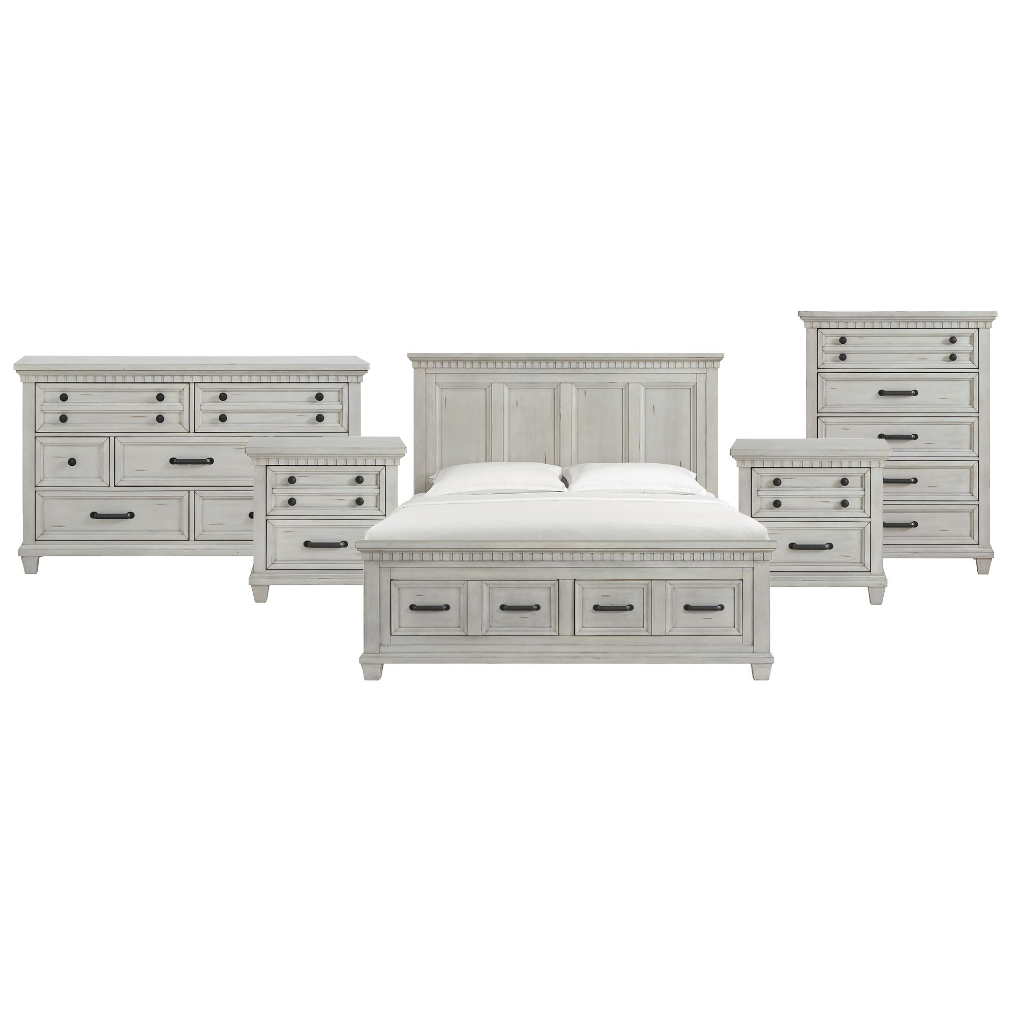 King · 5 Pc · Bedroom Set With 2 Nightstands, Dresser & Chest