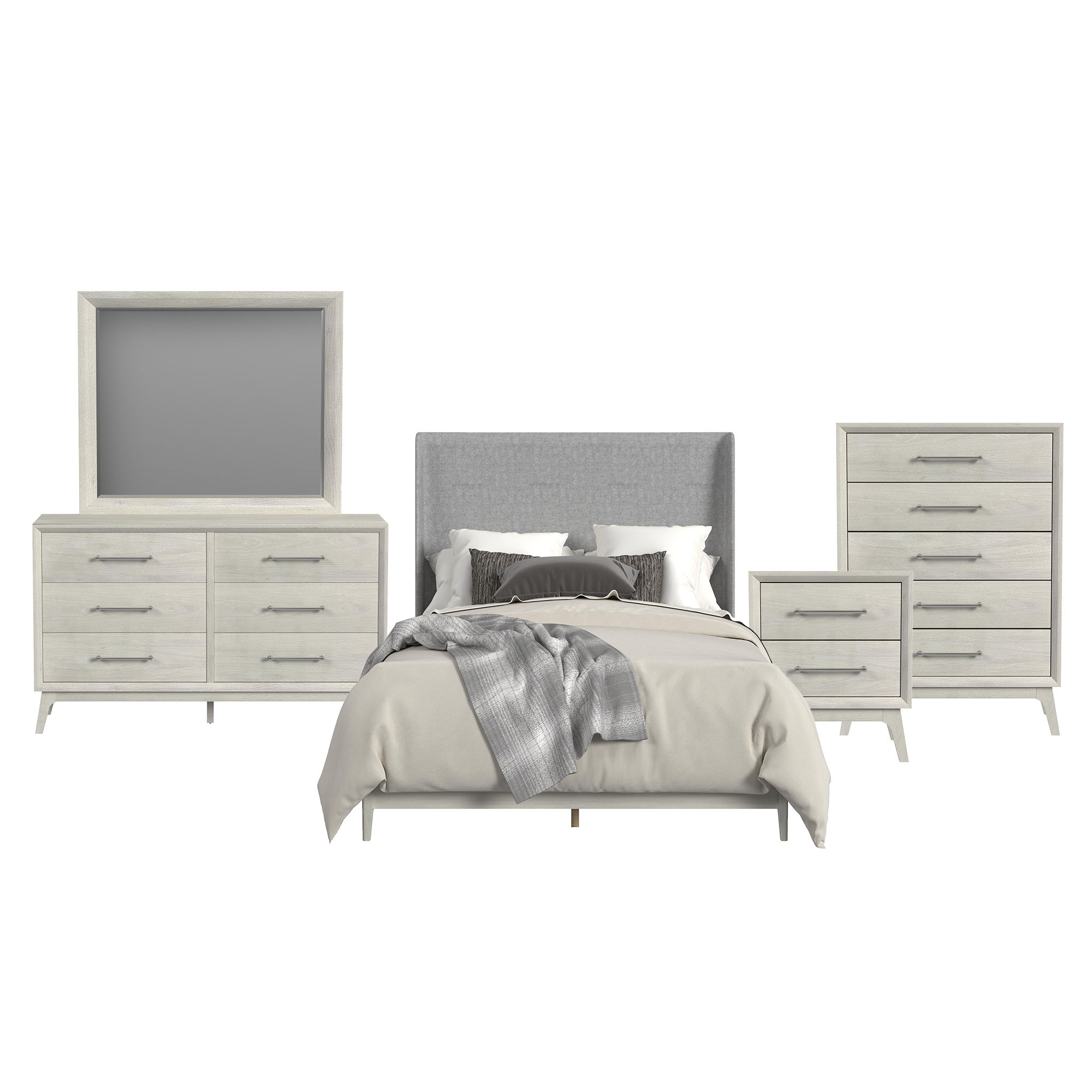 Full · 5 Pc · Bedroom Set With Fabric