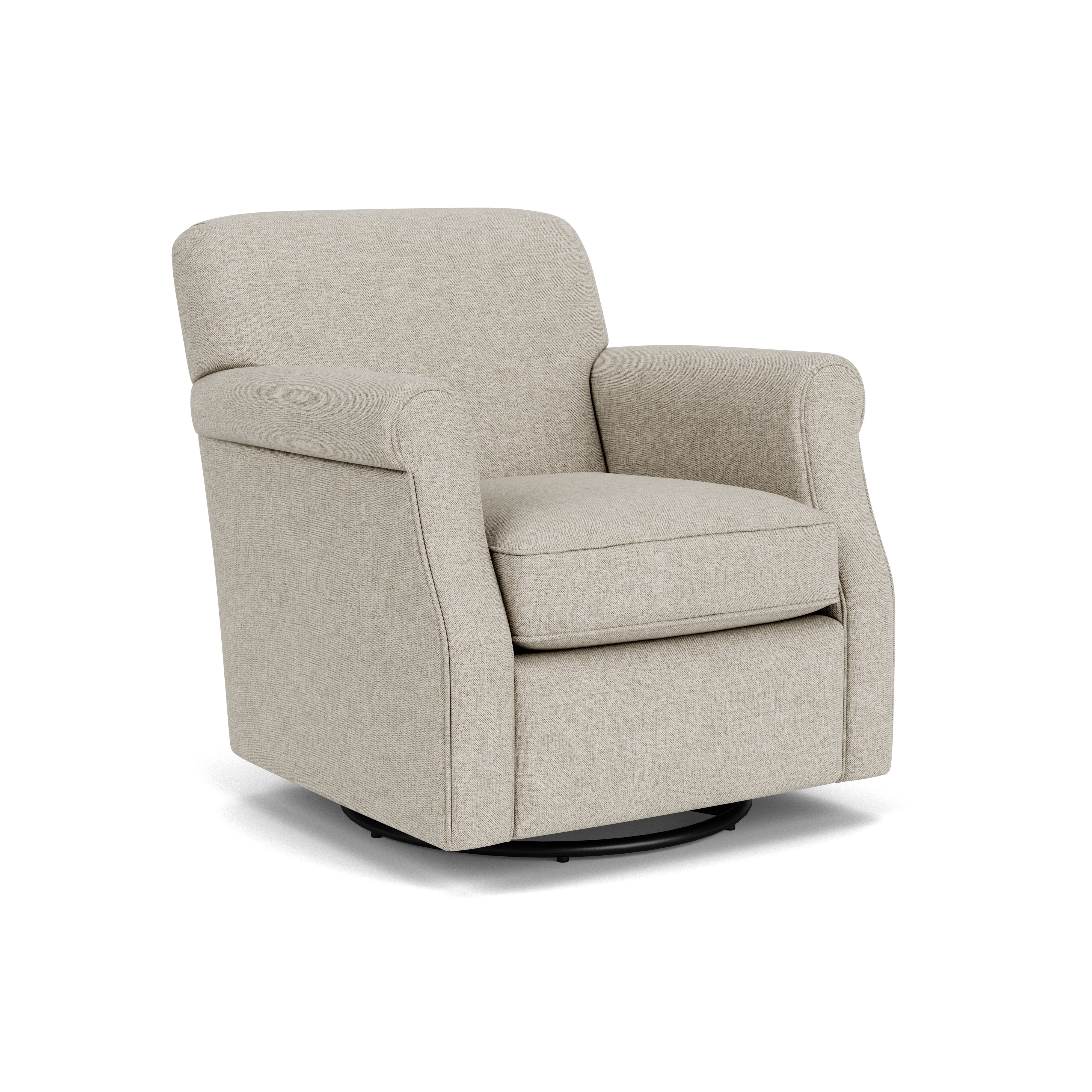 Mabel - Fabric Swivel Chair, white