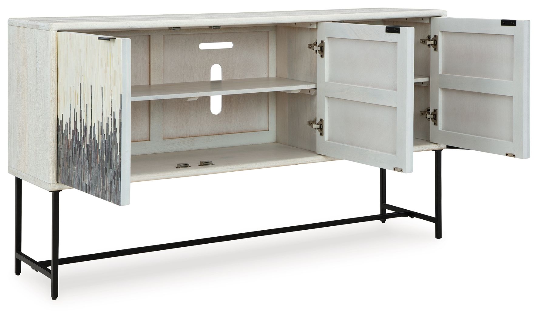 Ashley Furniture Freyton - Accent Cabinet - White / Gray - Image 3