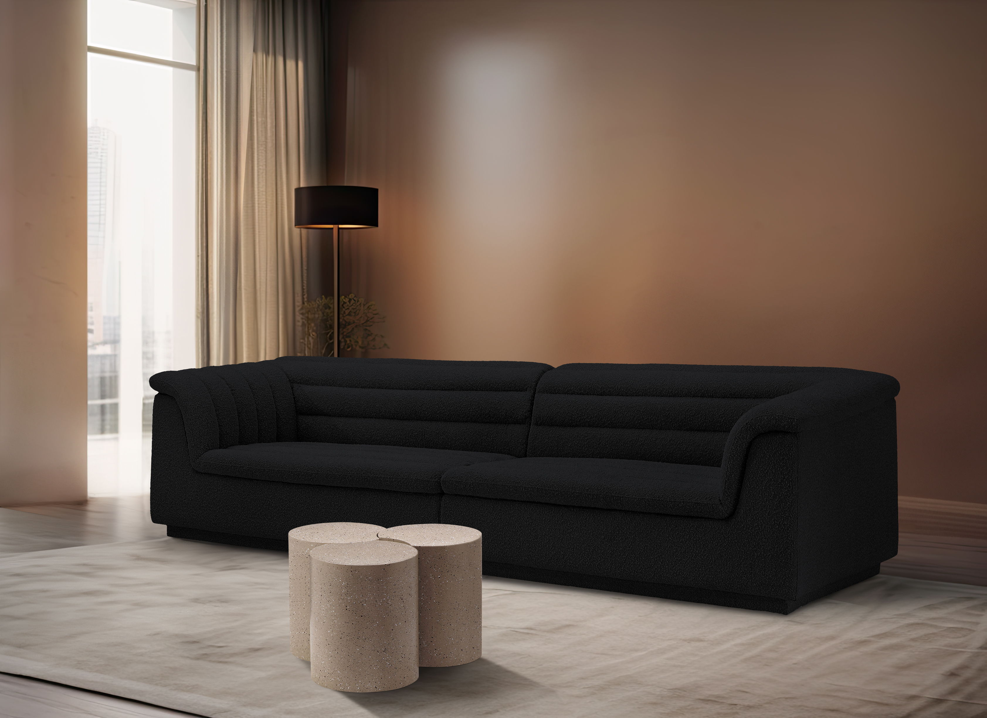 Dimple - 18" 3 Piece Modular Coffee Table - Taupe Terazzo
