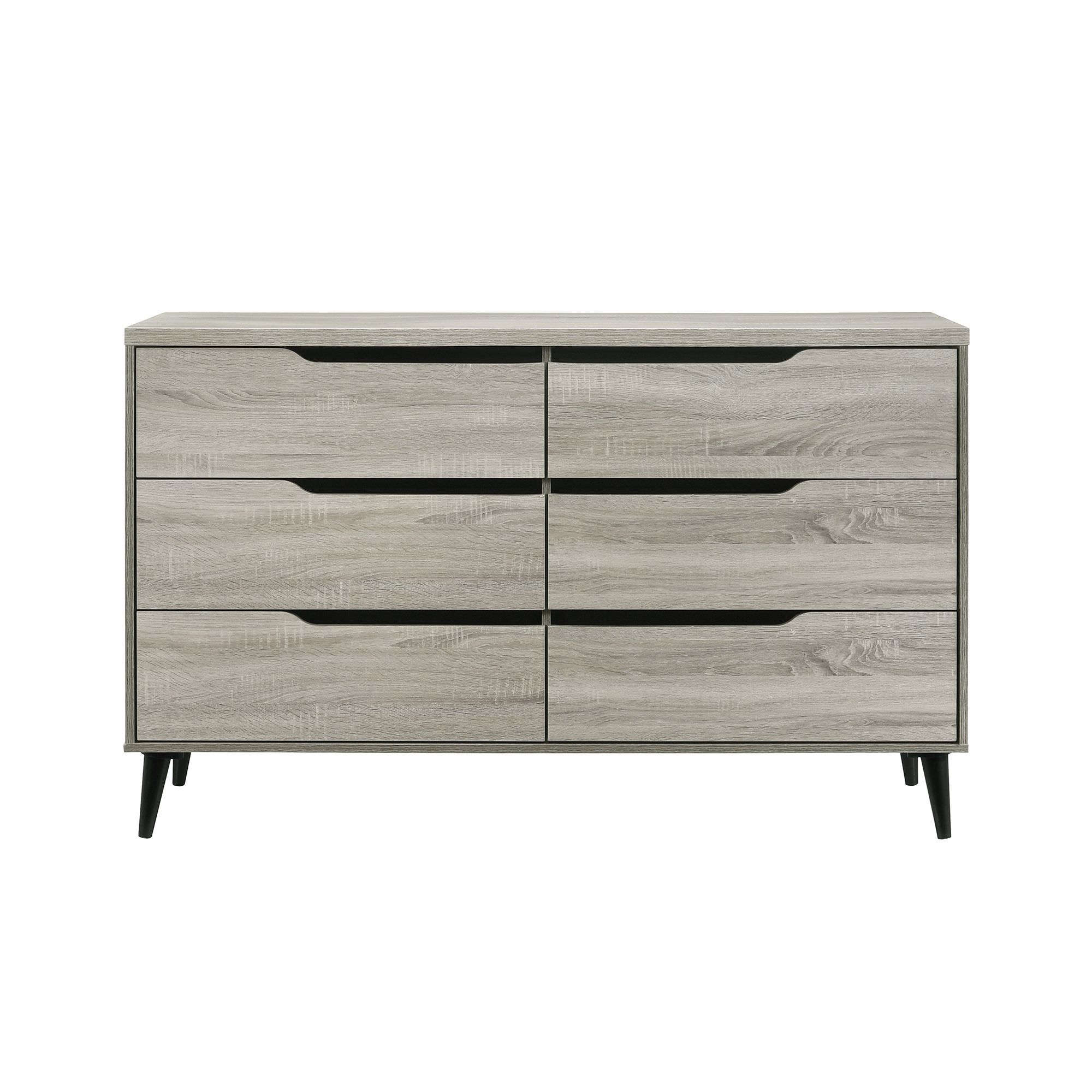 Ernesto - 6-Drawer Dresser With Interlock (3A Packing) - Gray