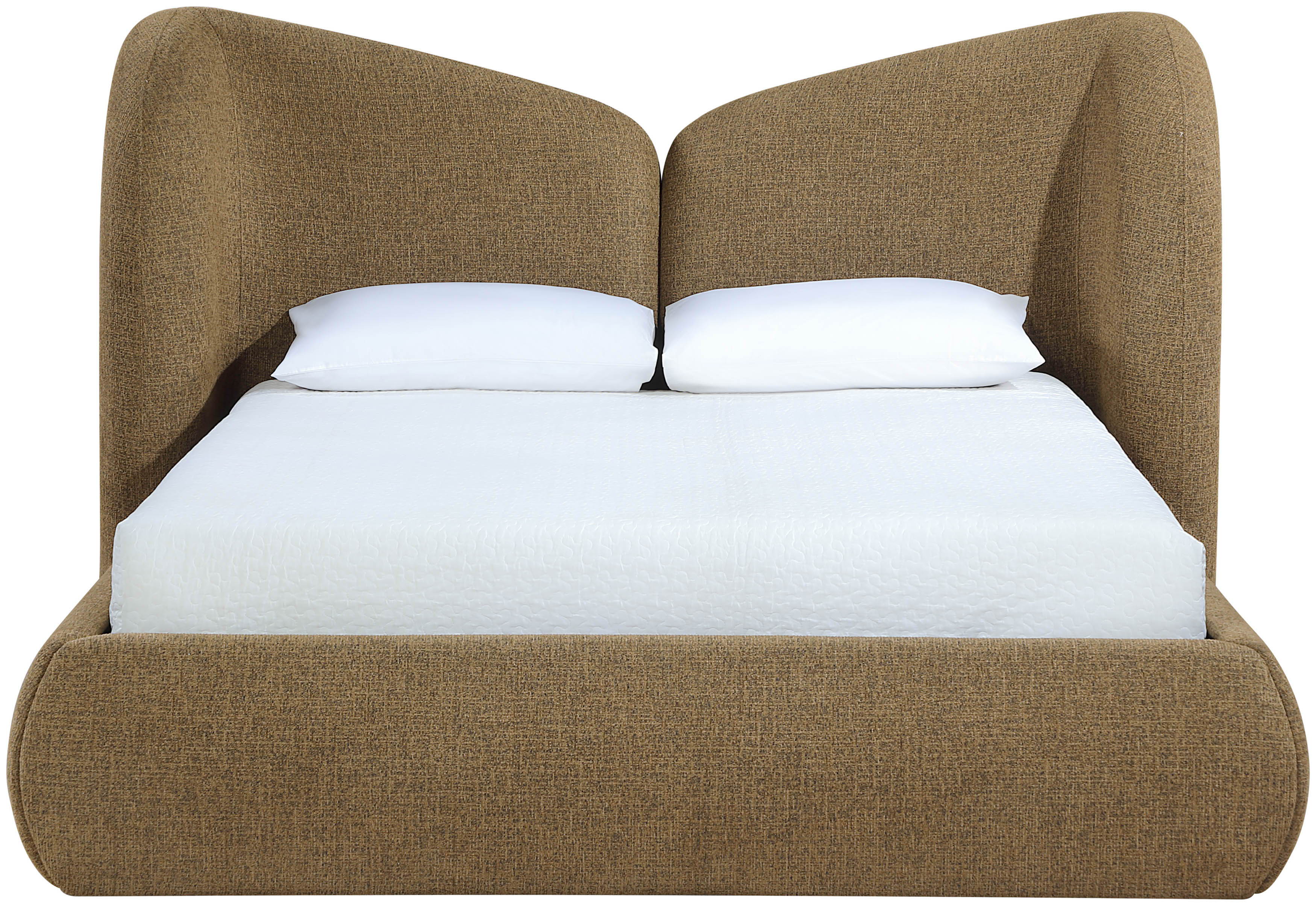Elowen - Chenille Fabric Upholstered Queen Bed - Brown
