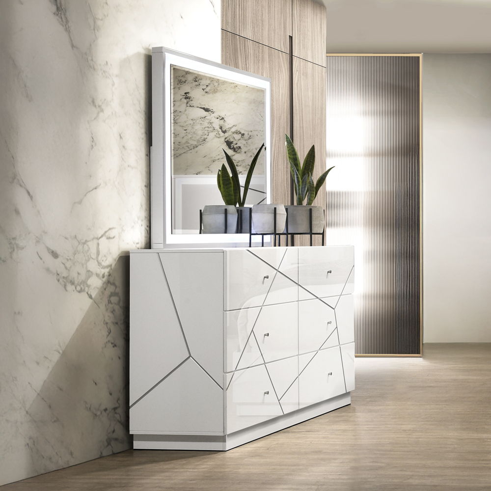 Esther - Dresser - White / Silver, white, view 5