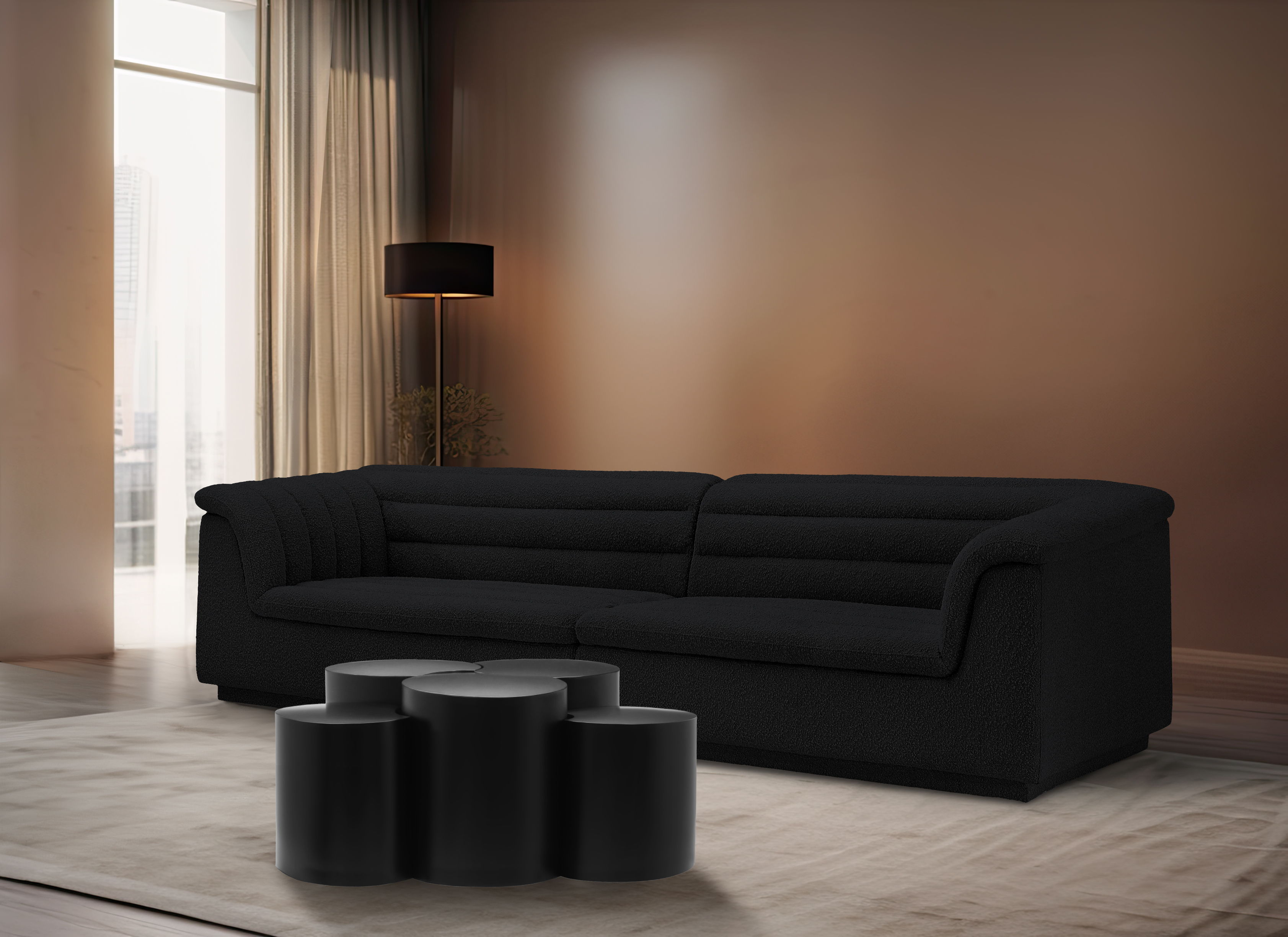 Dimple - 5 Piece Modular Coffee Table - Black