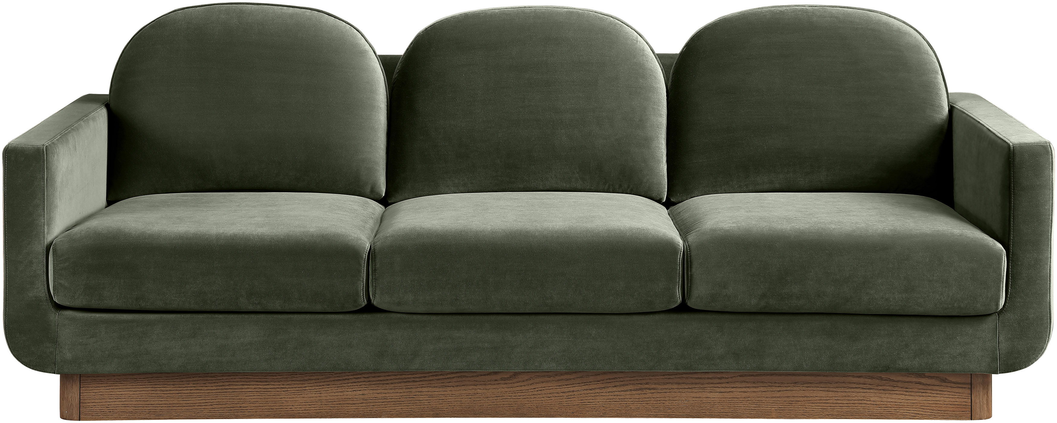 Diviento - Velvet Performance Fabric Upholstered Sofa - Green