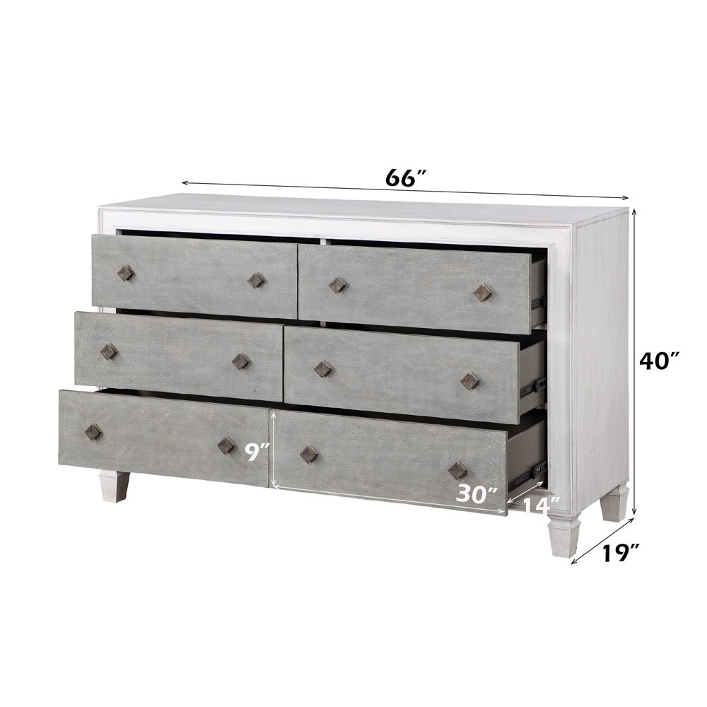 Katia - Dresser - Rustic Gray & Weathered White, white, view 4