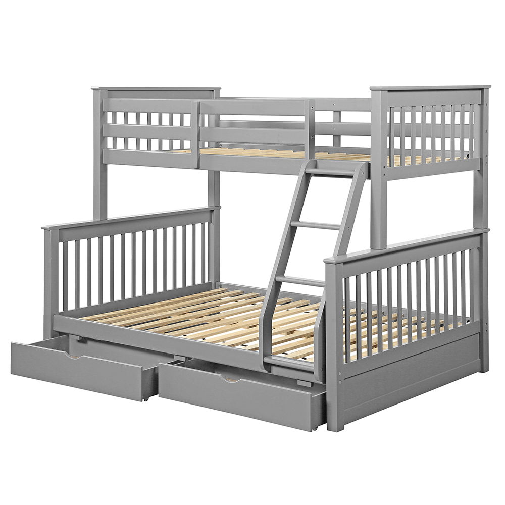 Haley II - Twin Over Full Bunk Bed With Storage - Gray, dark gray, view 6