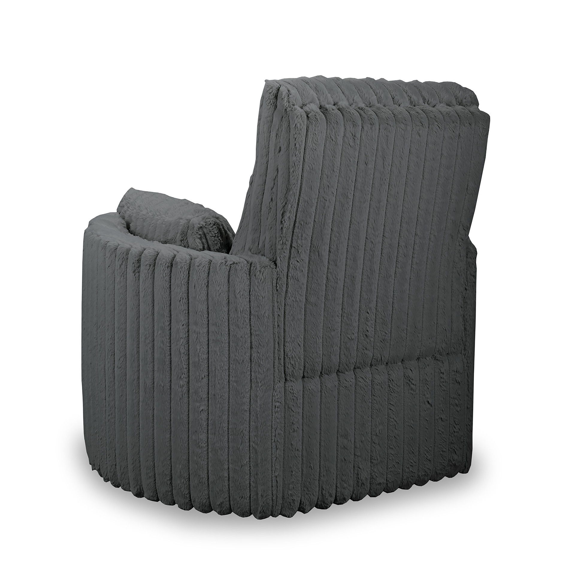 Embrace - Swivel Accent Chair - Charcoal, dark gray, view 4