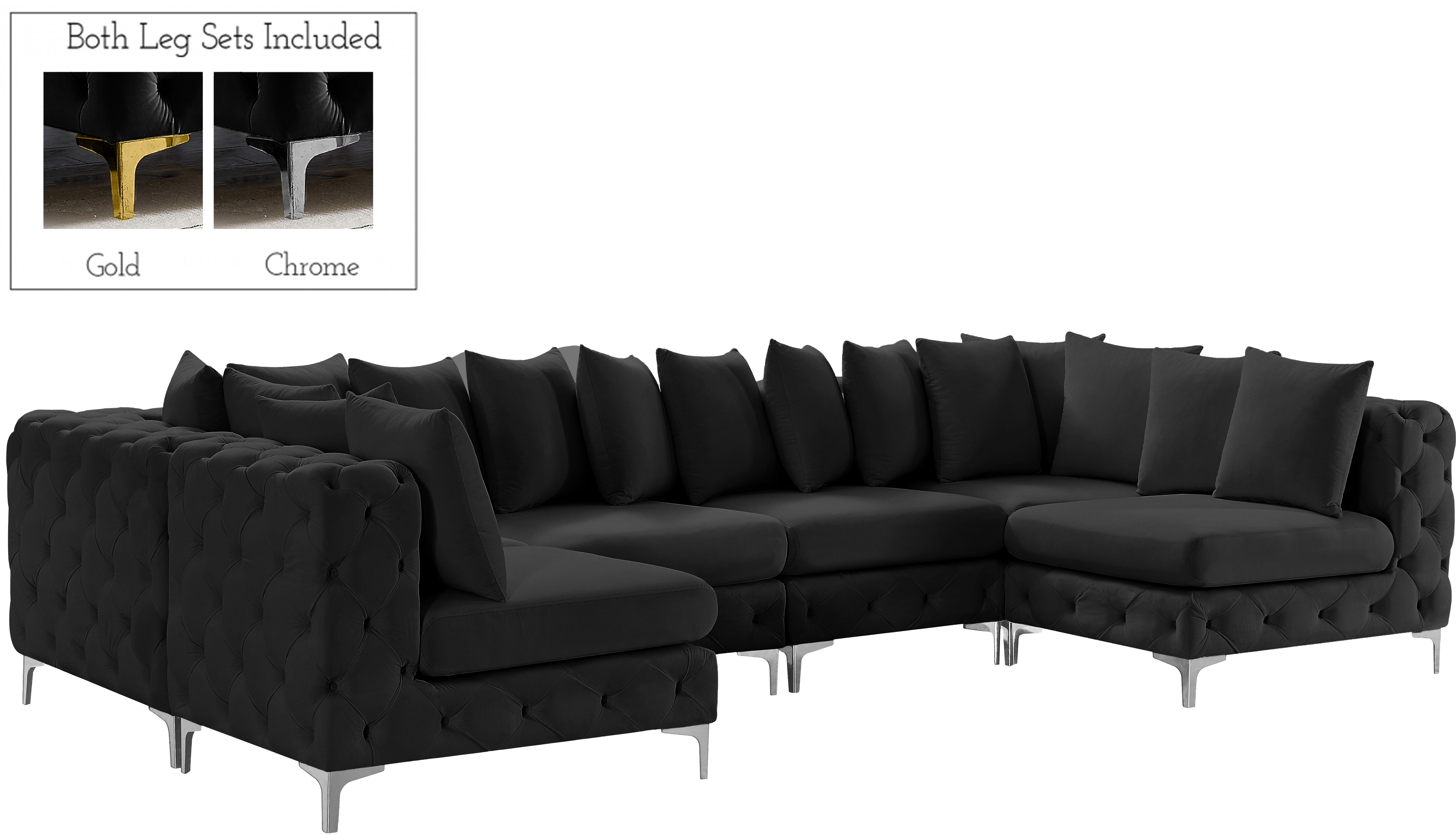 Tremblay - 6 Piece Modular U-Shaped Sectional - Black