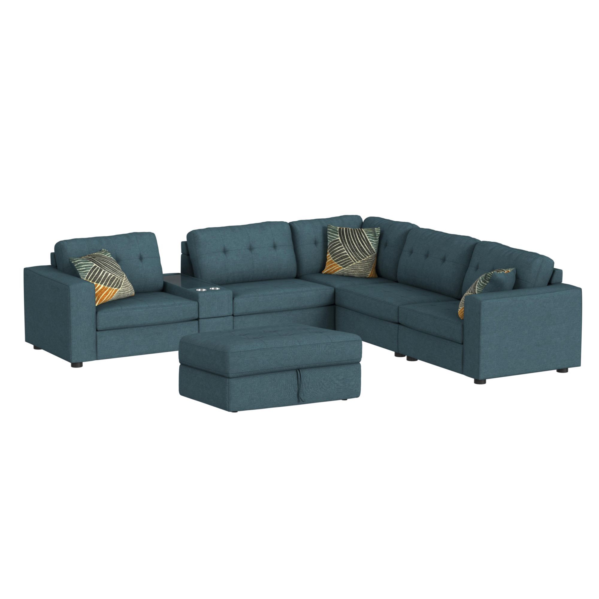 Options One - 7 Piece Living Room Set - Palmer Plus Teal